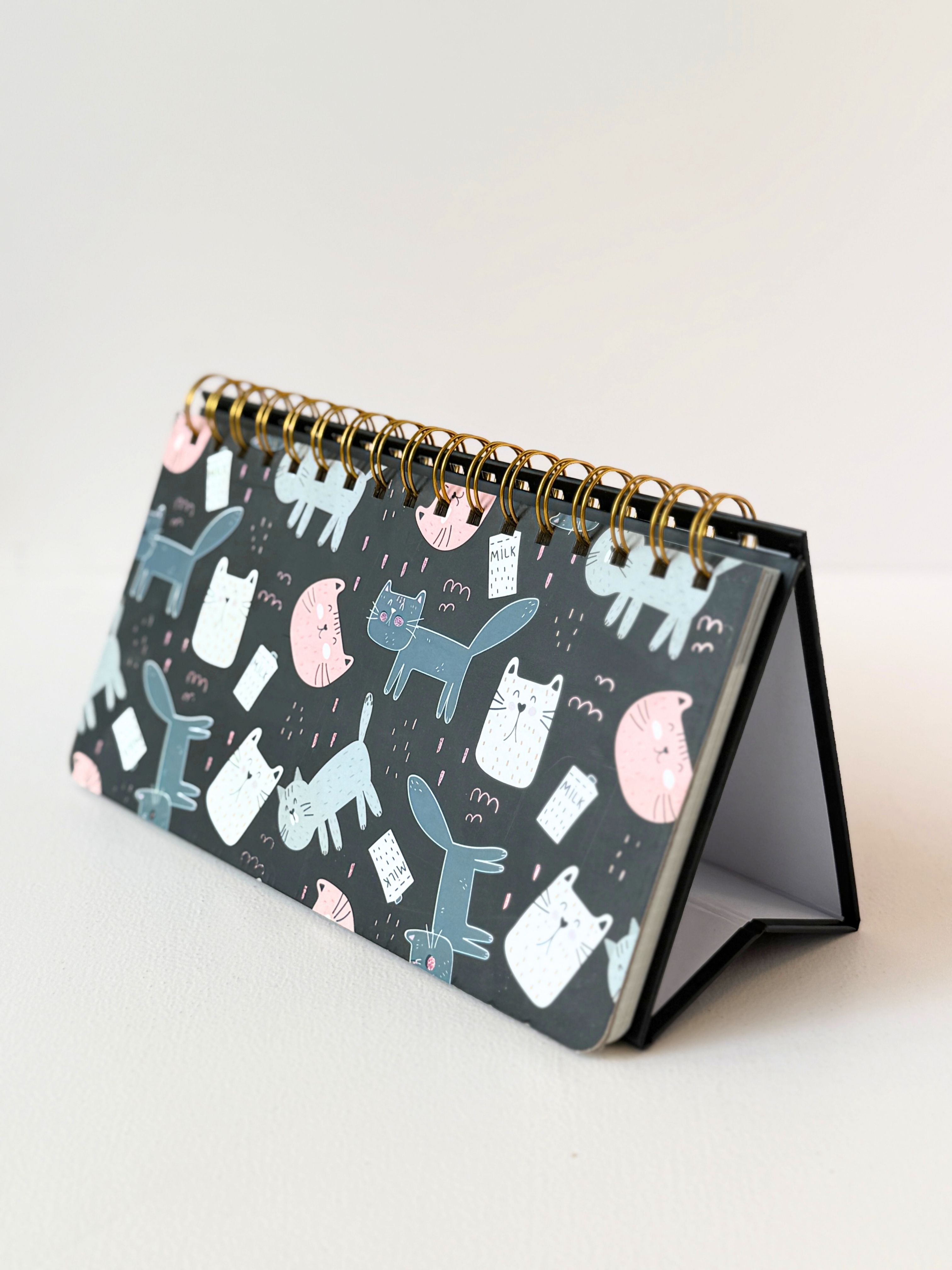 Whimsical Cat-Themed Weekly Desk Planners