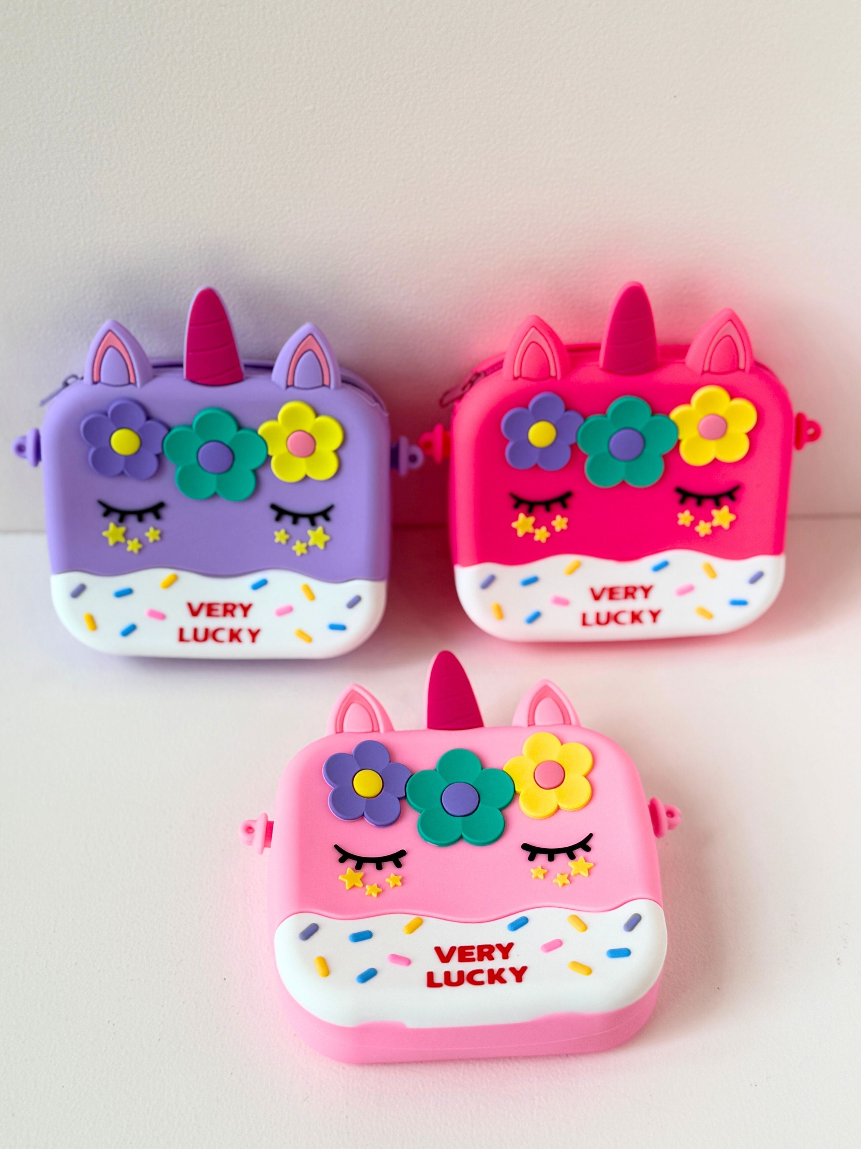 "Very Lucky" Unicorn Silicone Mini Sling Bag – Cute & Colourful