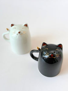 🐾 Cat-Inspired Ceramic Mugs – Whimsical Black & White Kitty Cups