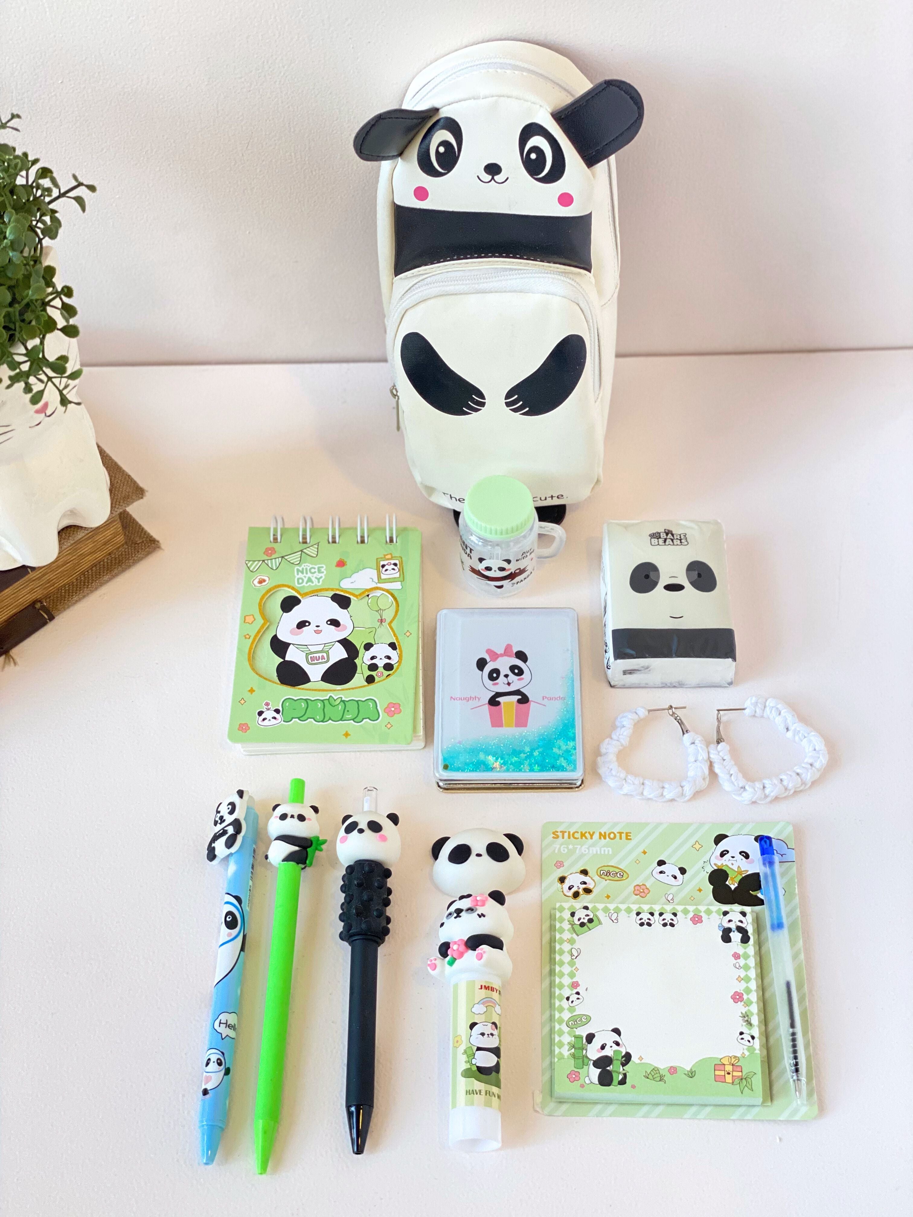 Panda Love Pouch Stationery Hamper – 13-Piece Cute School Essentials Gift Set for Kids