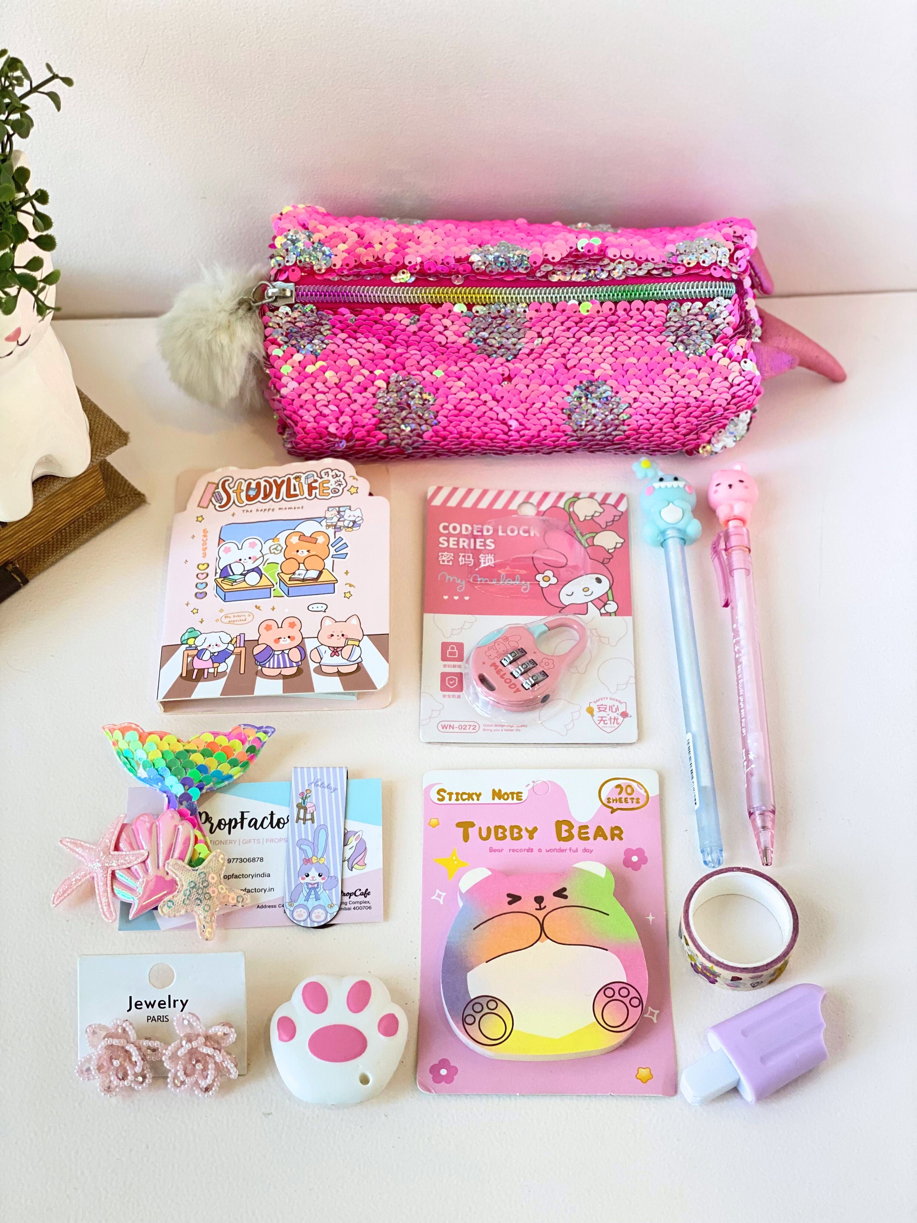 Pink Unicorn Sparkle Hamper – 14-Piece Kids Stationery & Accessories Set with Sequin Pouch