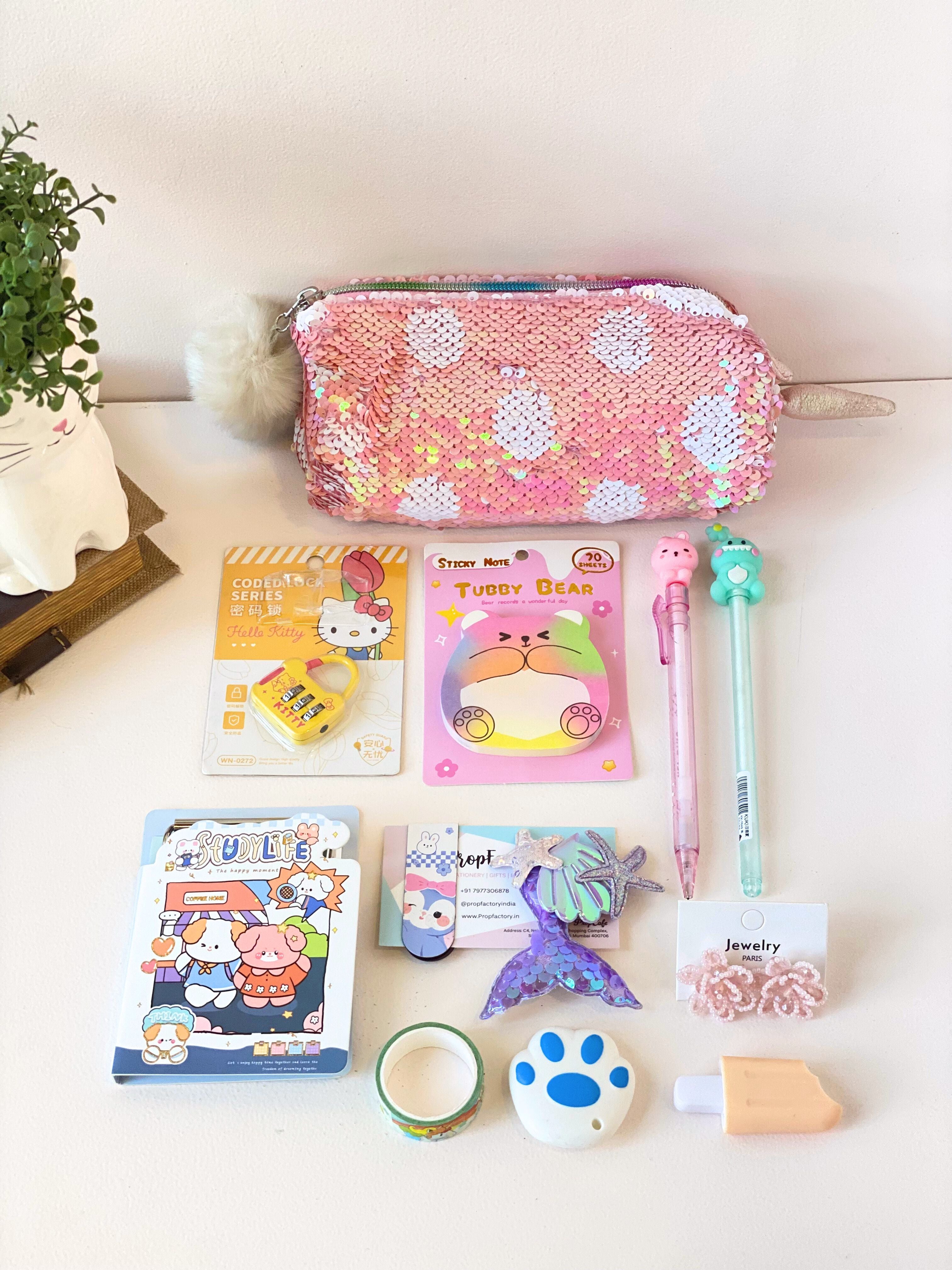 Pink Unicorn Sparkle Hamper – 14-Piece Kids Stationery & Accessories Set with Sequin Pouch