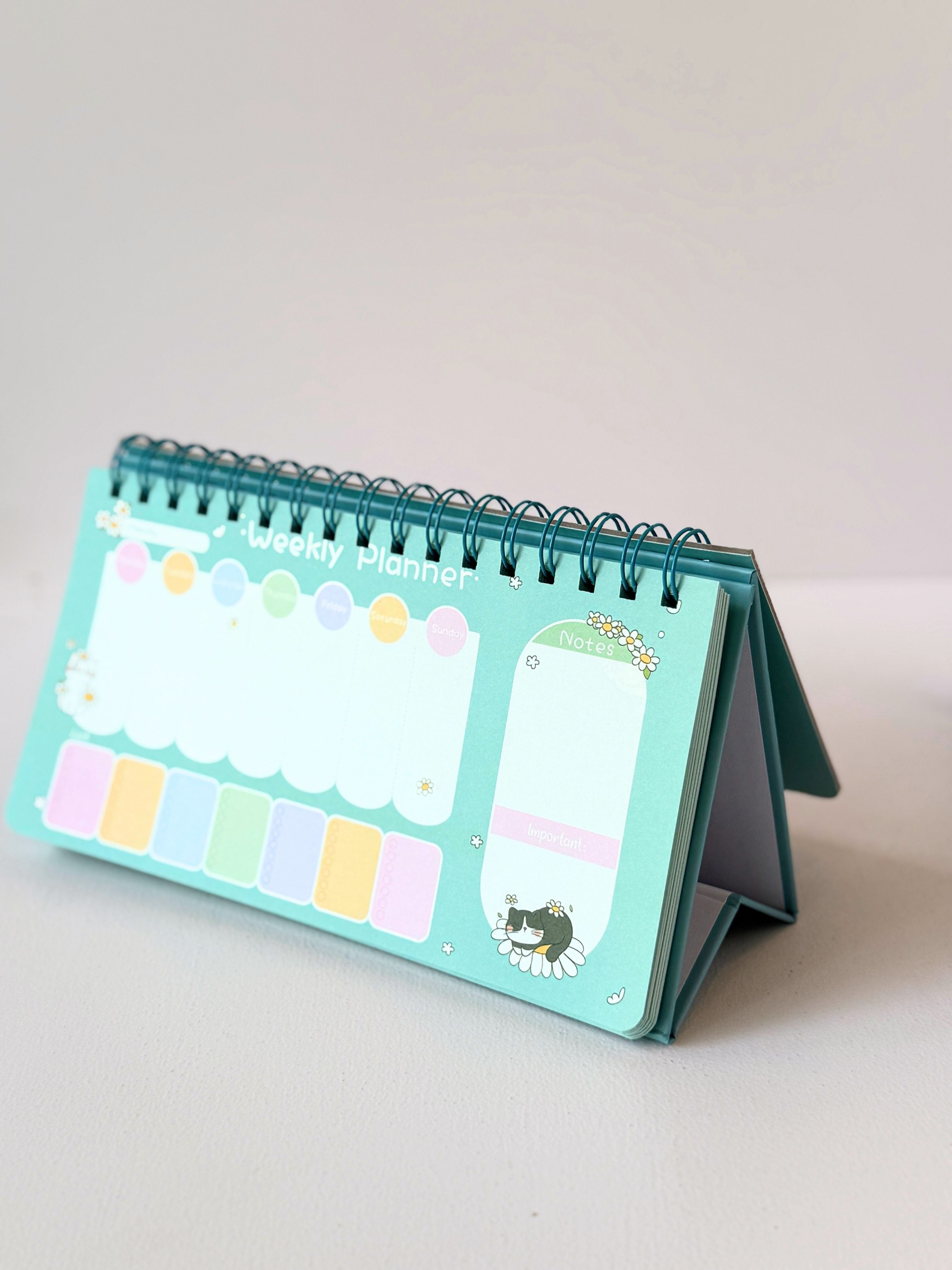 Whimsical Cat-Themed Weekly Desk Planners