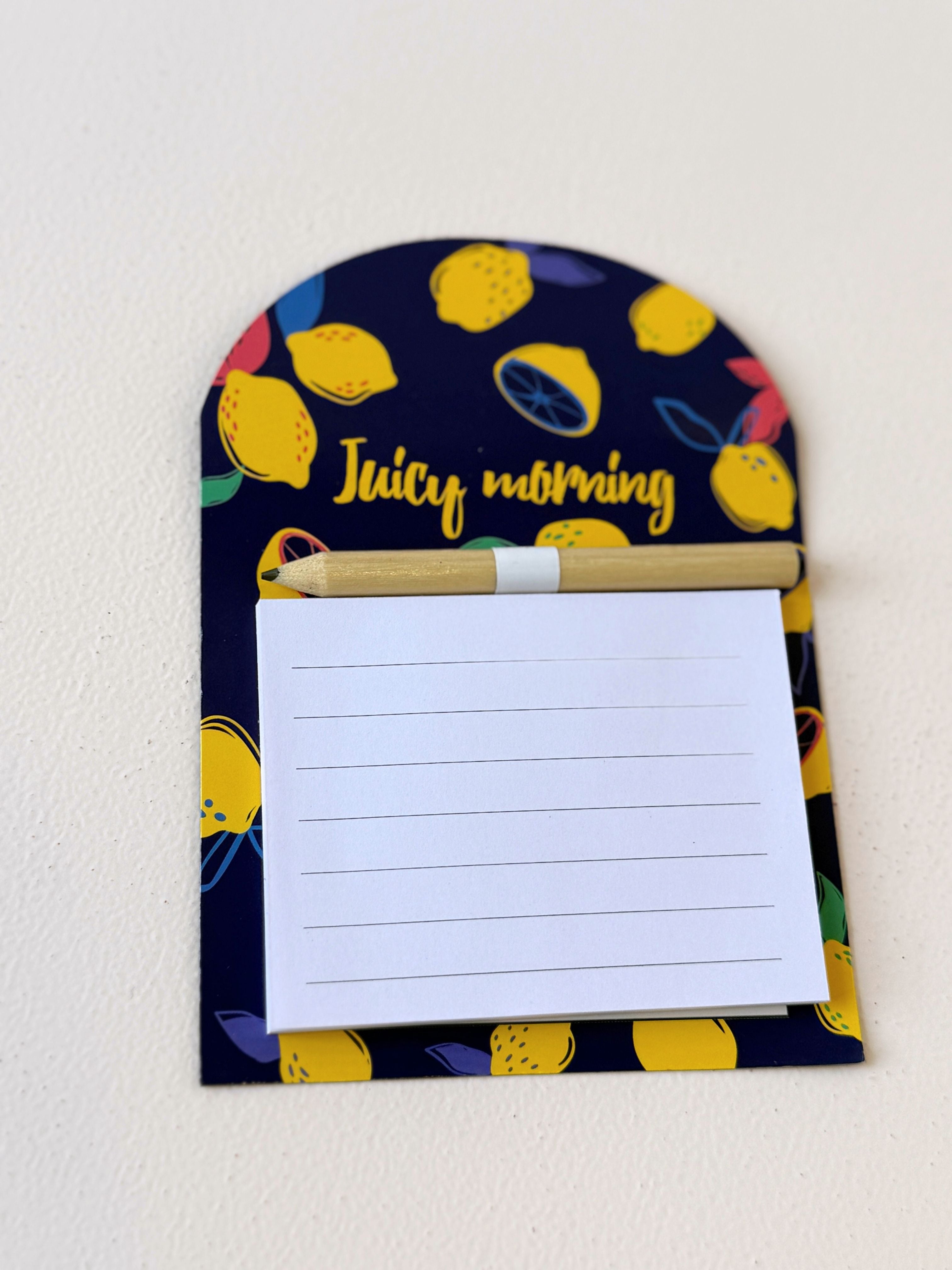 Magnetic Notepad with Pencil – Cute Patterned Memo Pad for Fridge, Office or Kitchen