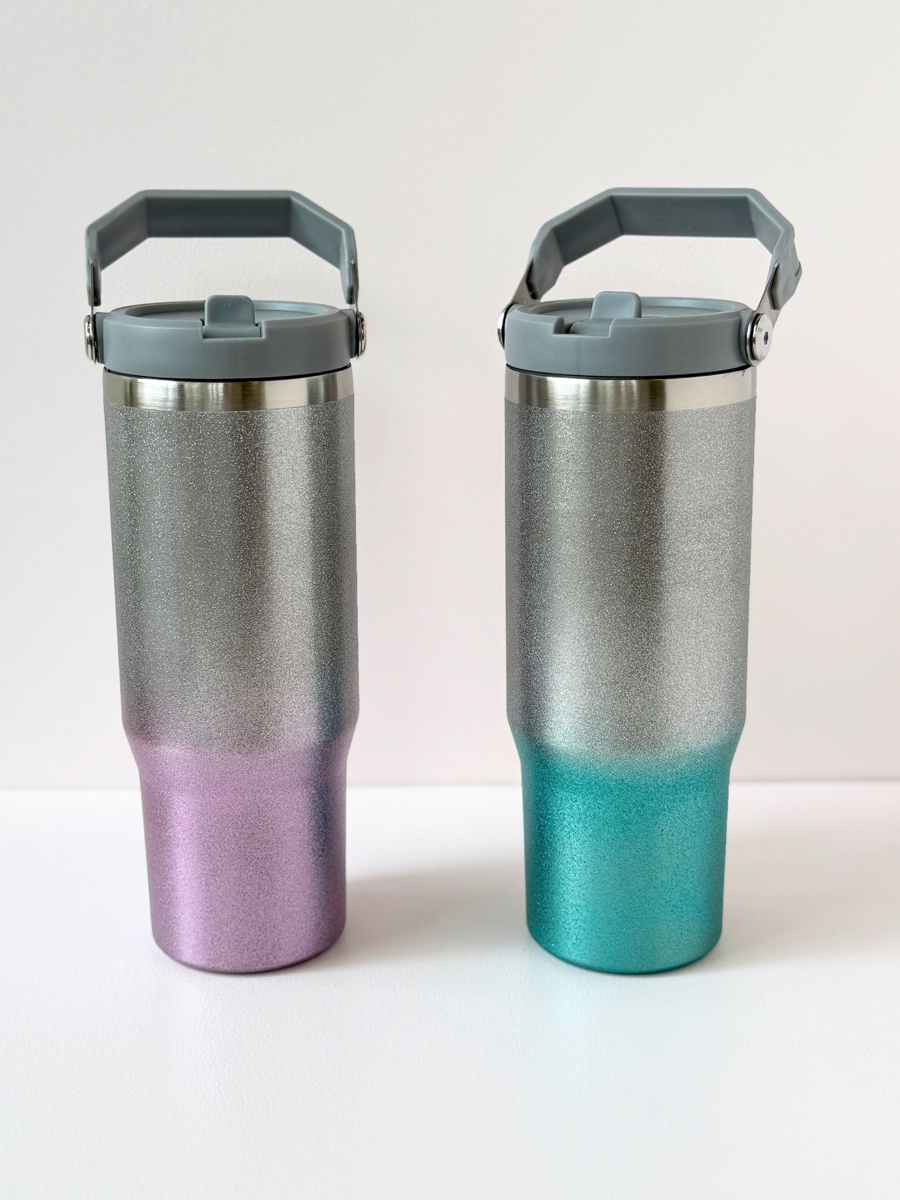 Gradient Glitter Stainless Steel Travel Tumbler with Leak-Proof Lid – 750ml