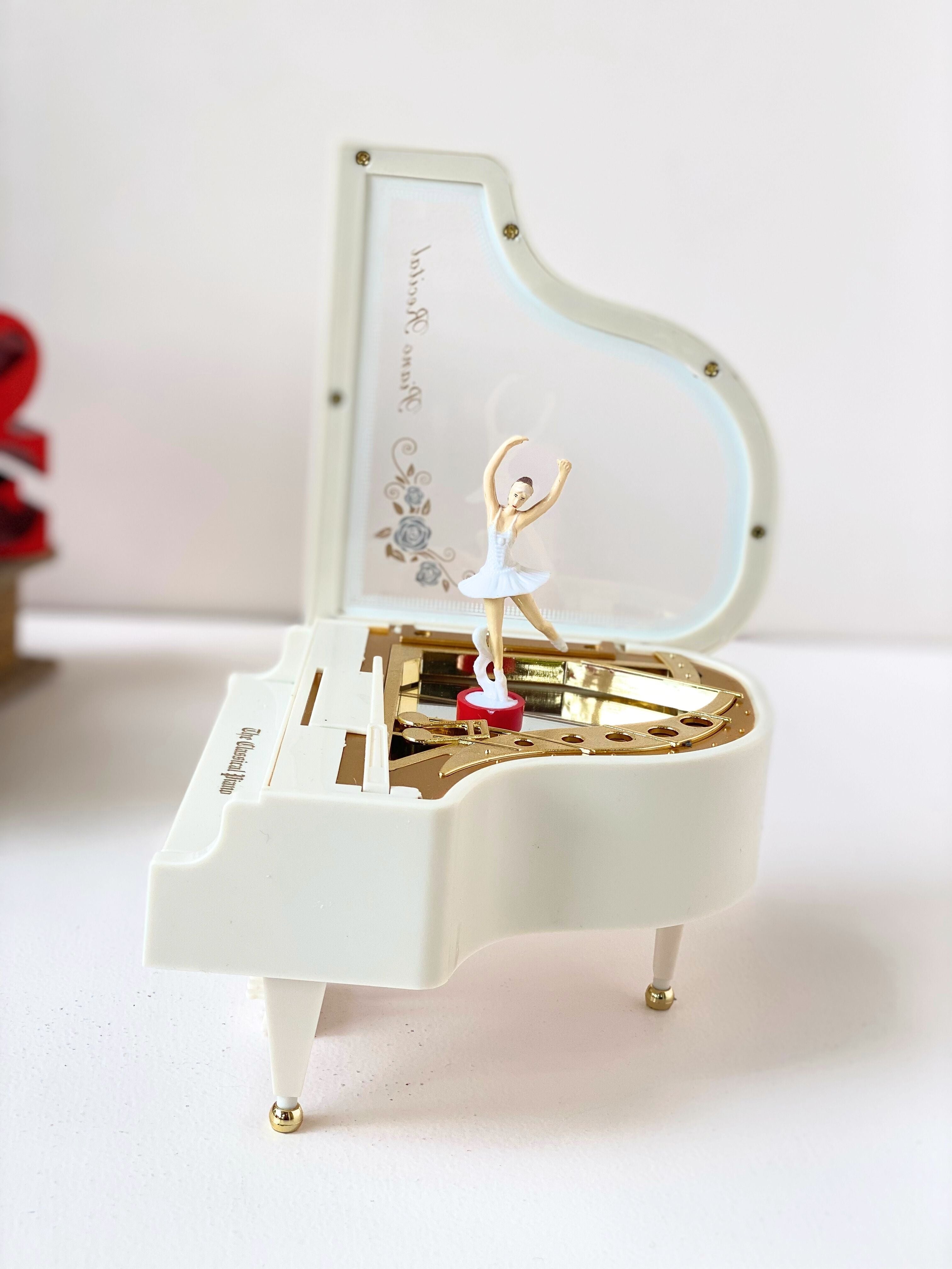 Vintage Grand Piano Ballerina Music Box – Classical Rotating Dancer with Elegant Melodies