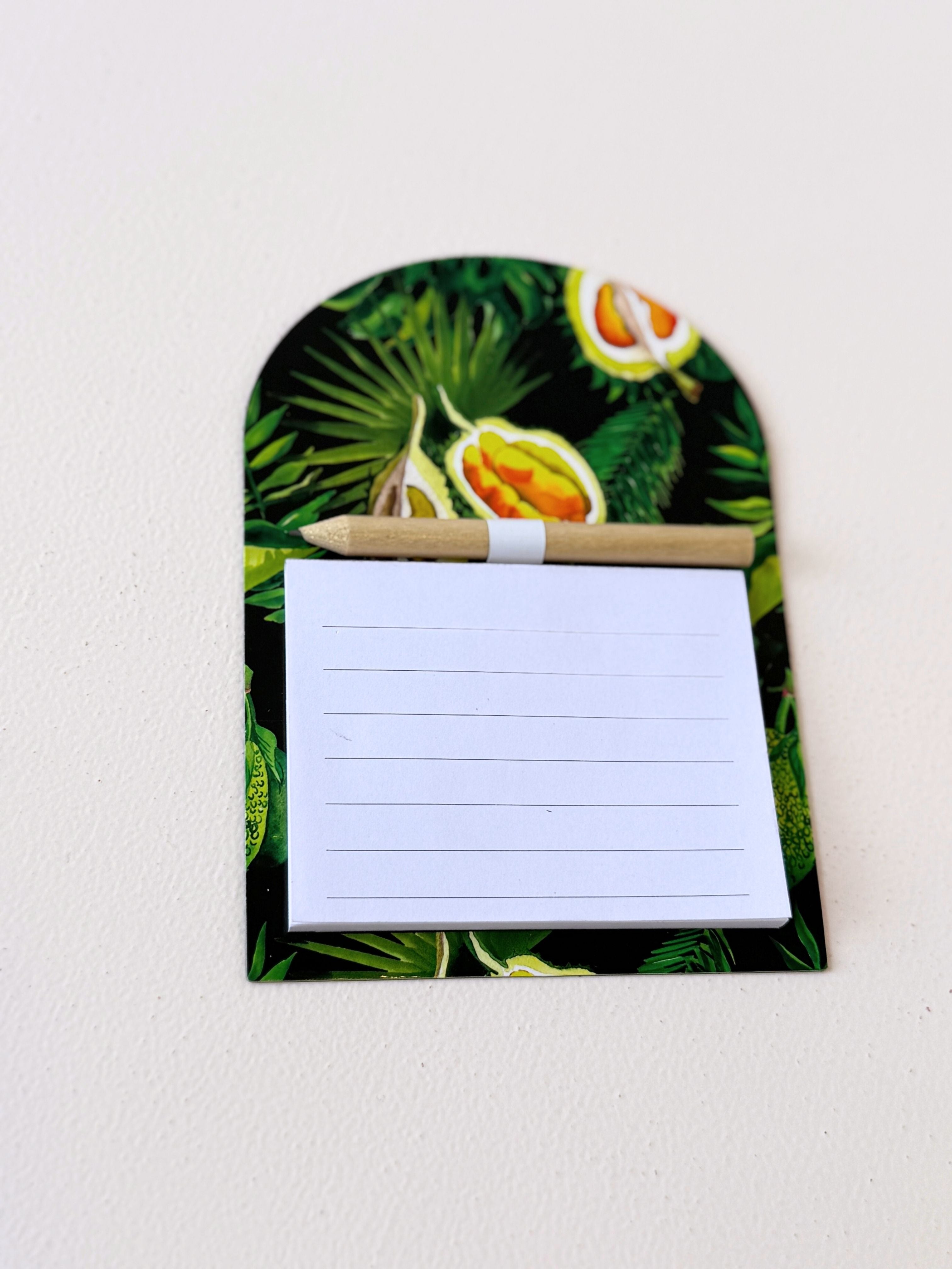 Magnetic Notepad with Pencil – Cute Patterned Memo Pad for Fridge, Office or Kitchen