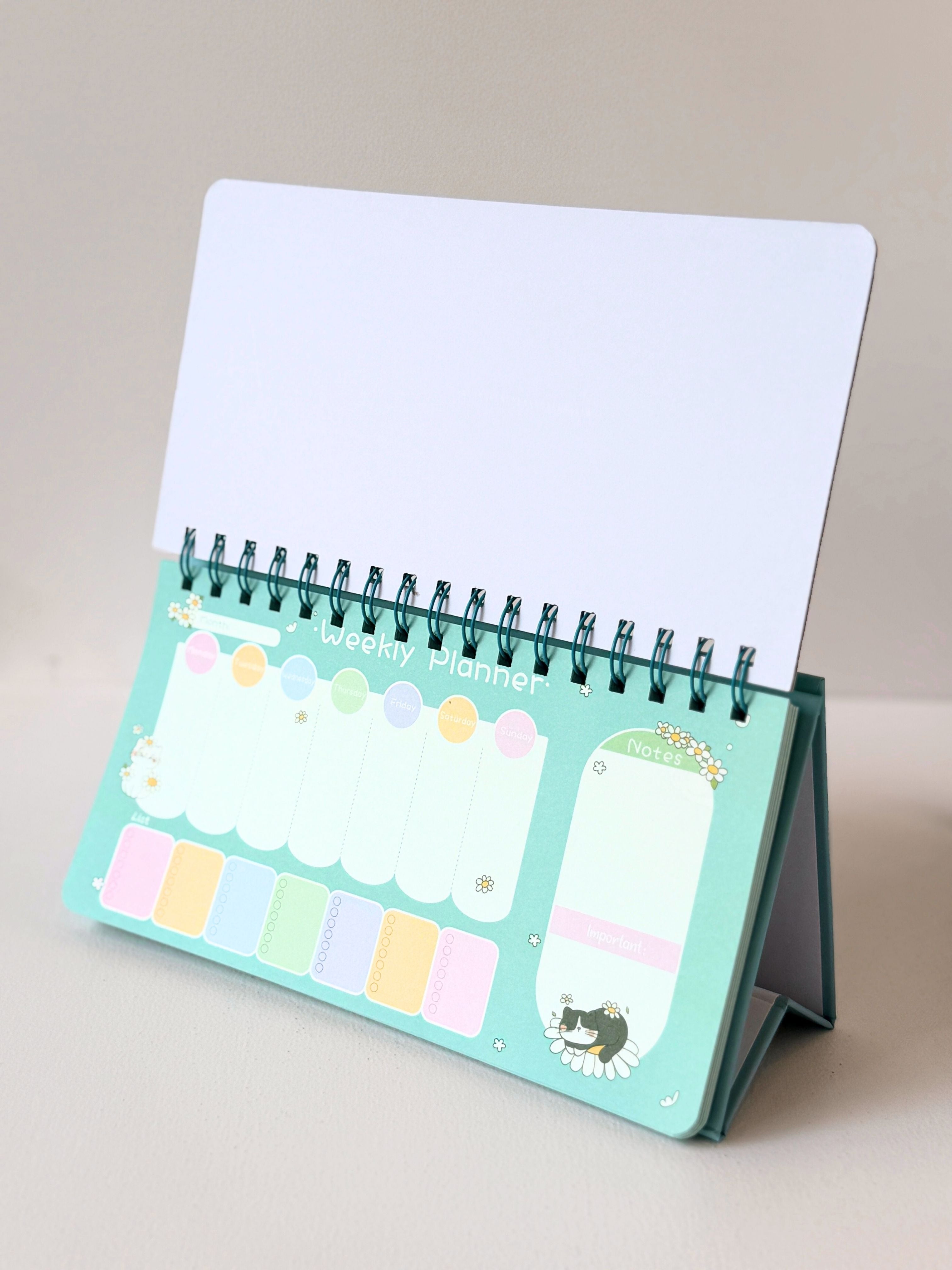 Whimsical Cat-Themed Weekly Desk Planners