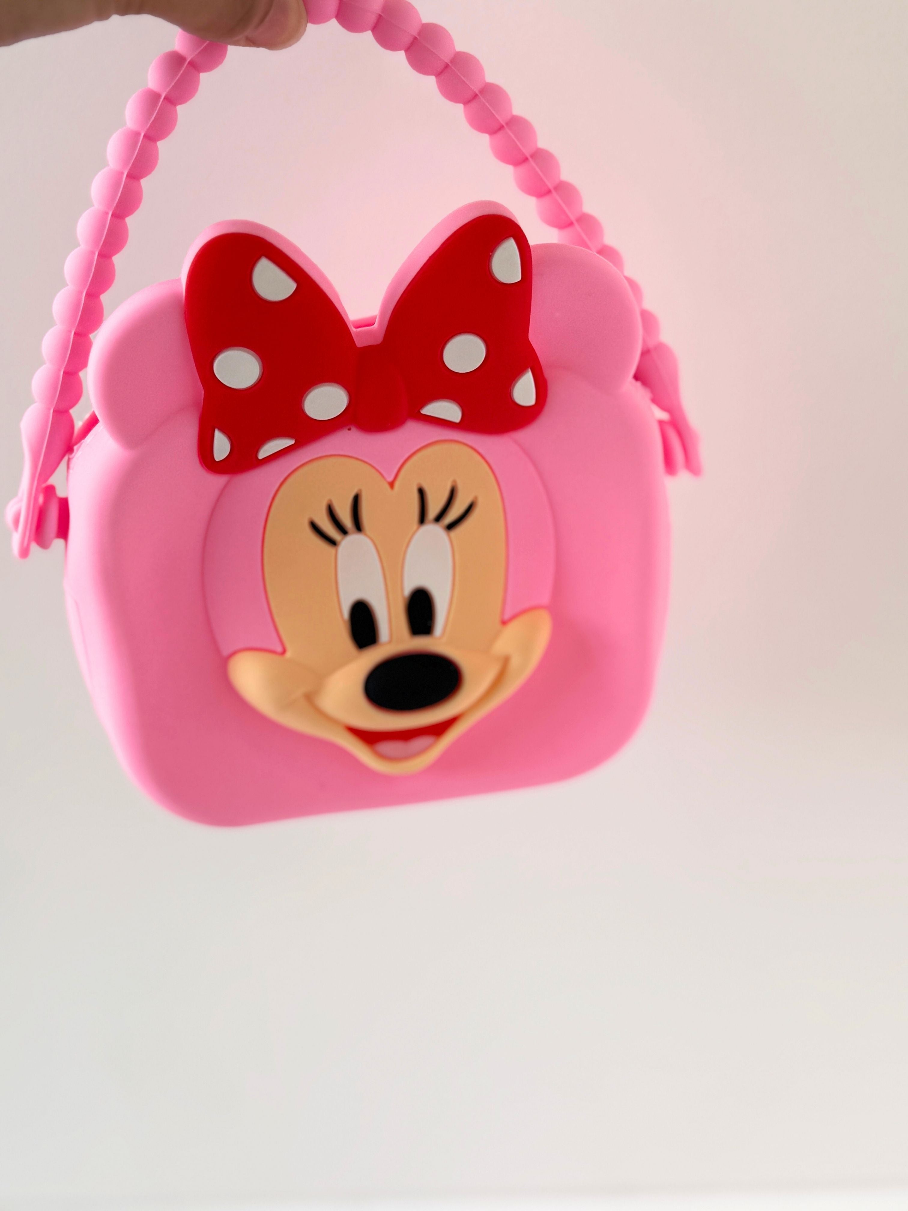 Minnie Inspired Silicone Handbag – With Beaded Handle & Sling