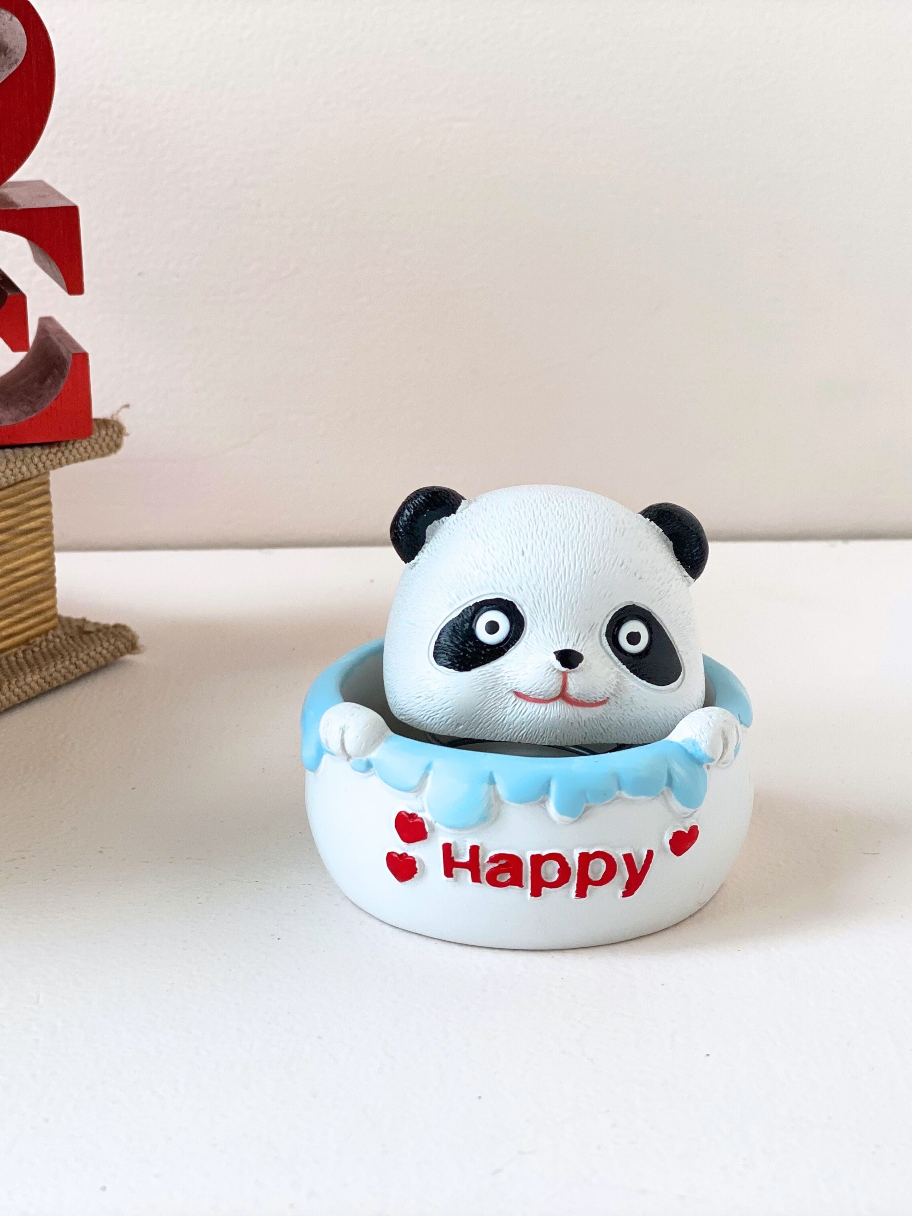 Cute Ceramic Bobblehead Figurine – Lucky Cat & Panda Collection for Desk or Gifting