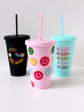 Load image into Gallery viewer, Reusable Matte Tumbler with Straw – Inspirational &amp; Fun Designs
