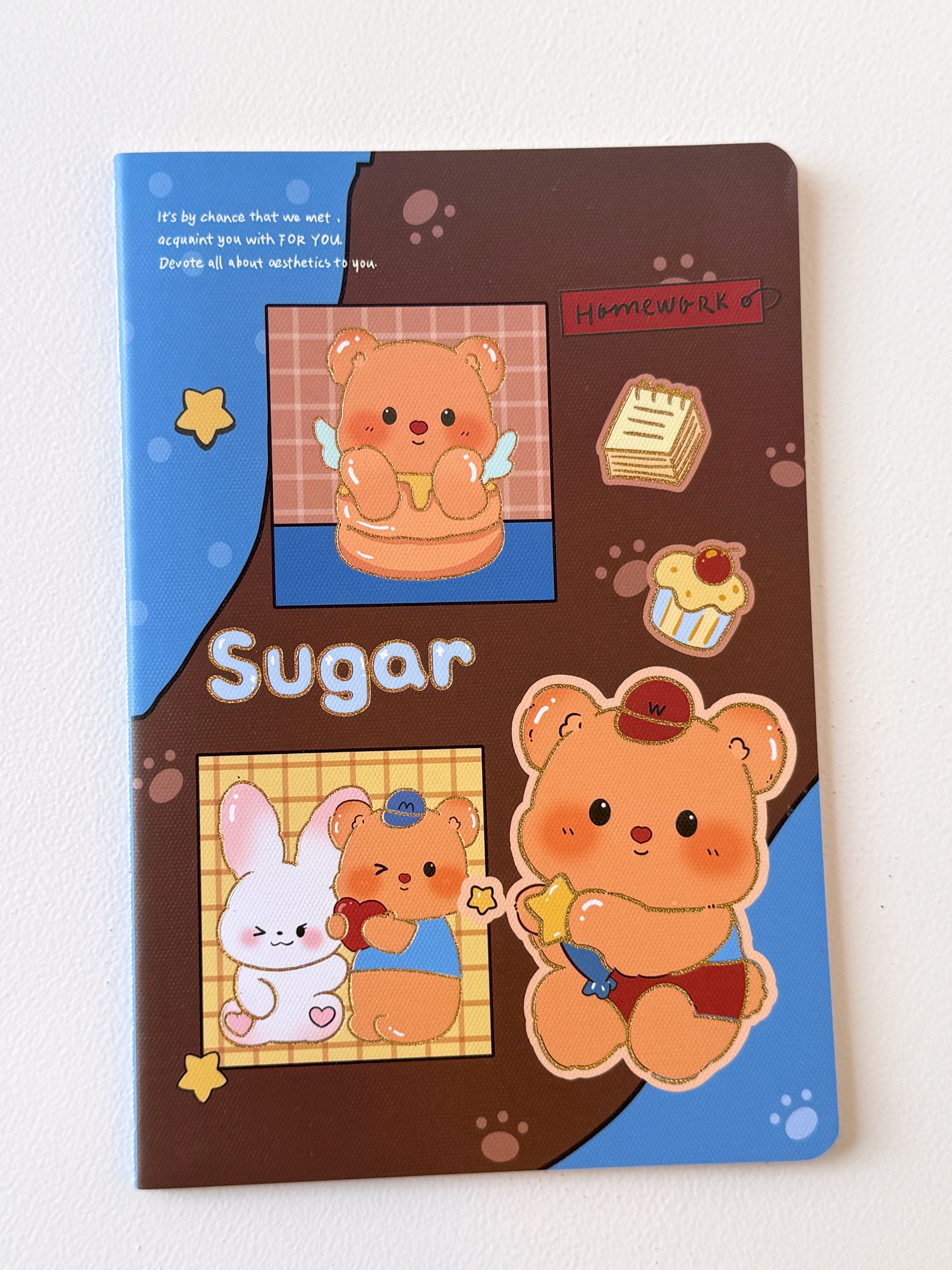 Cute Bear Cartoon Notebooks – Stationery for School or Journaling