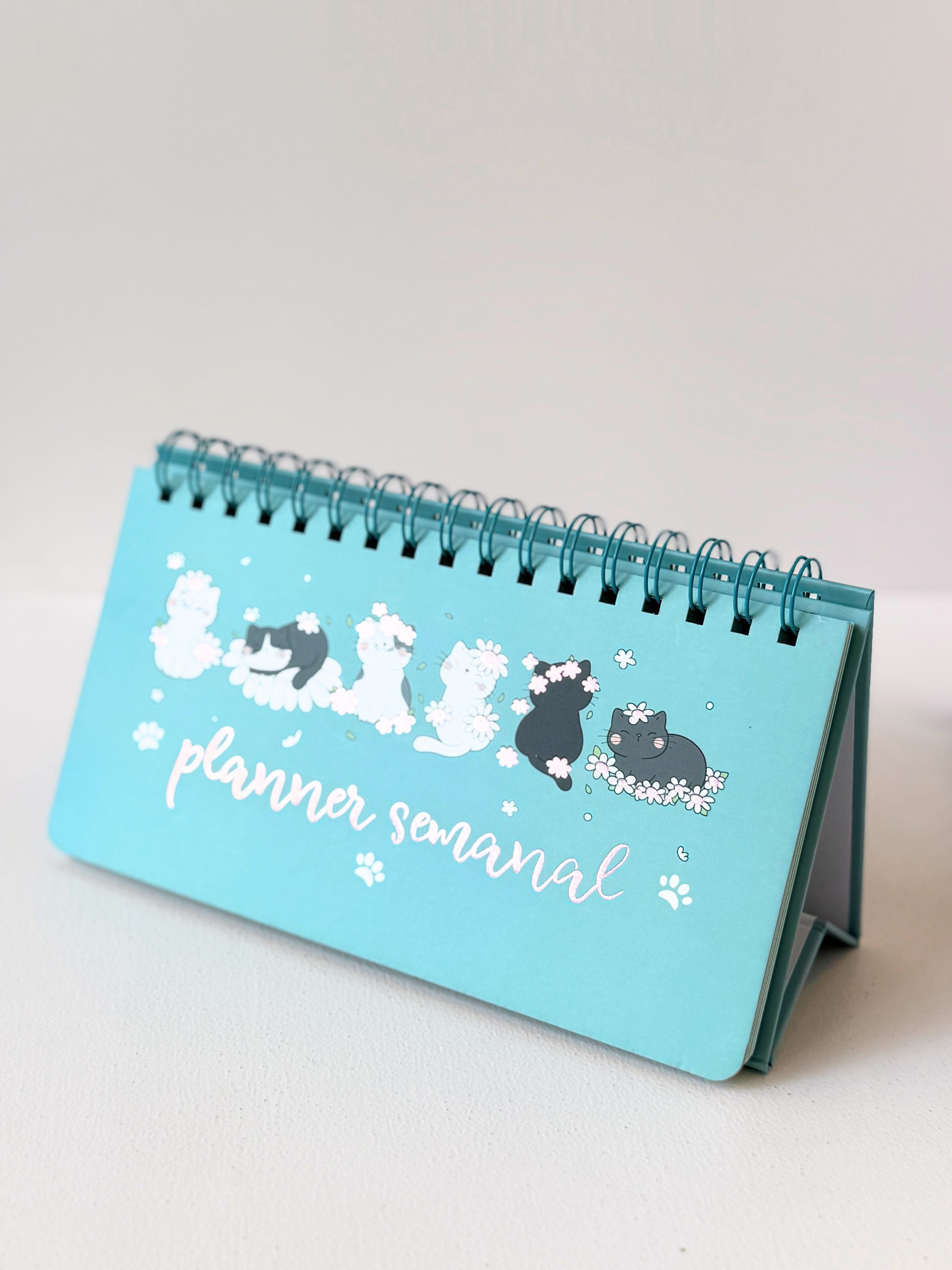 Whimsical Cat-Themed Weekly Desk Planners