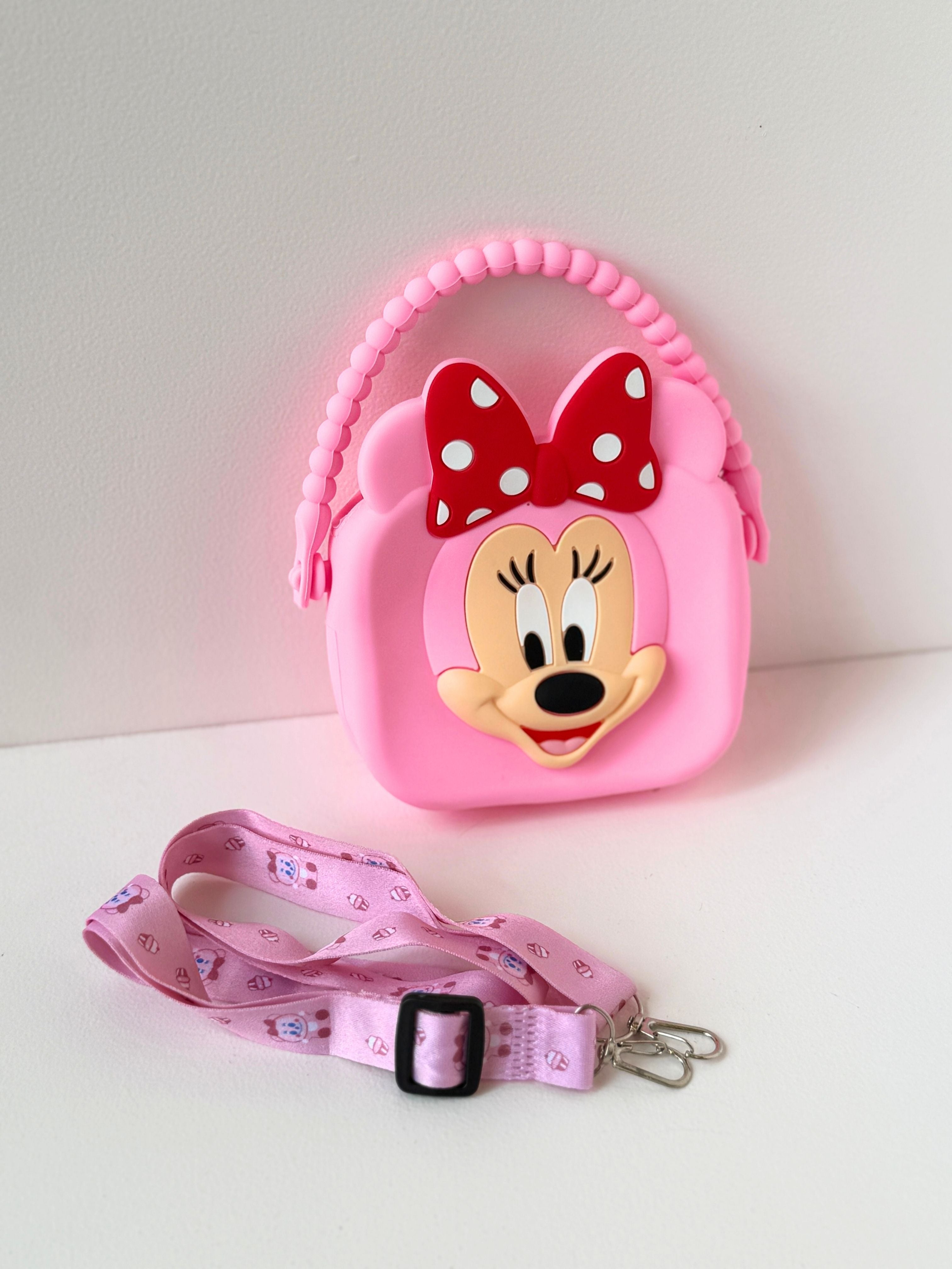 Minnie Inspired Silicone Handbag – With Beaded Handle & Sling