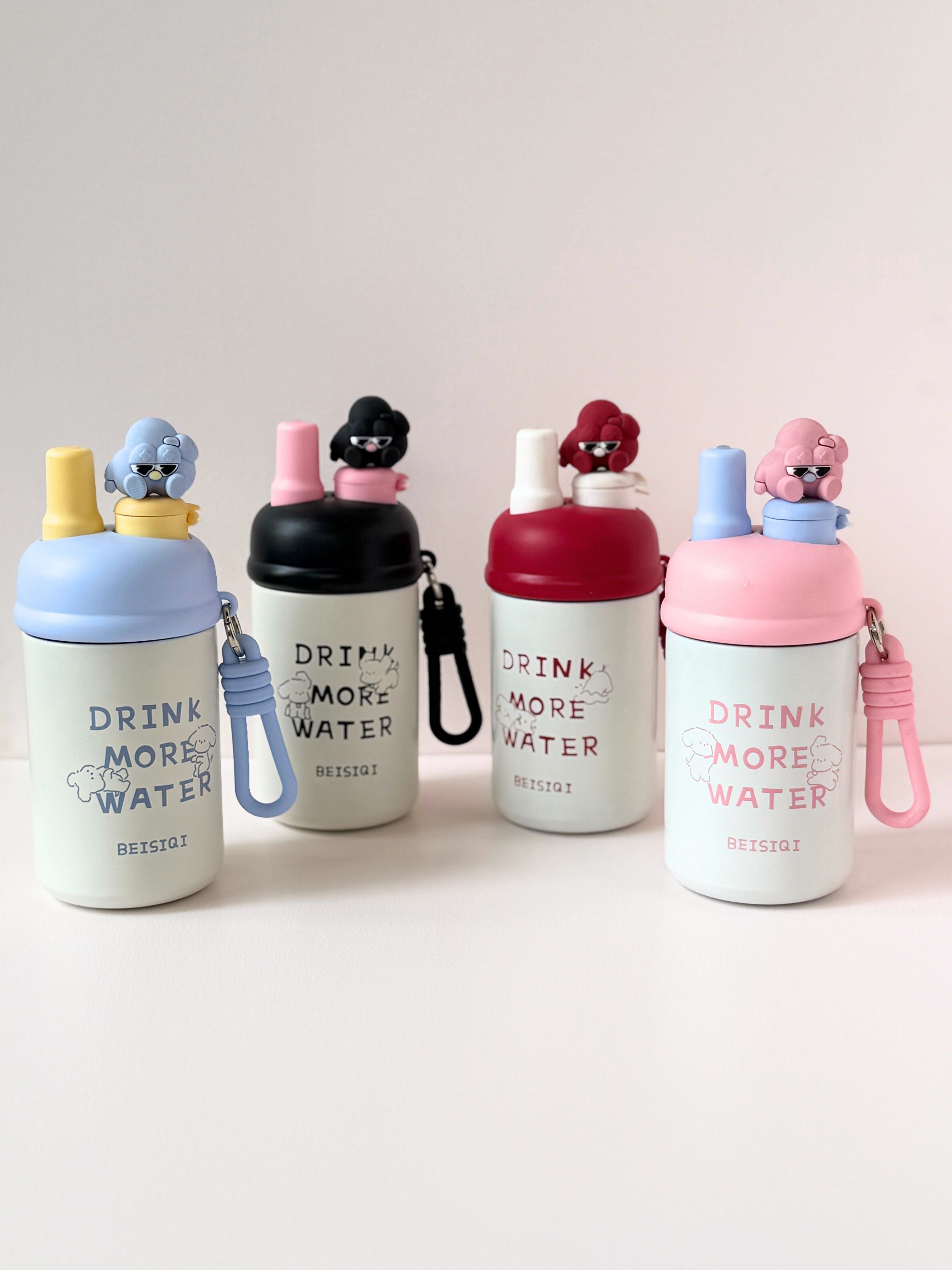 Drink More Water™ Tumbler – 4 Cute Variants | BPA-Free with Fun Character Top