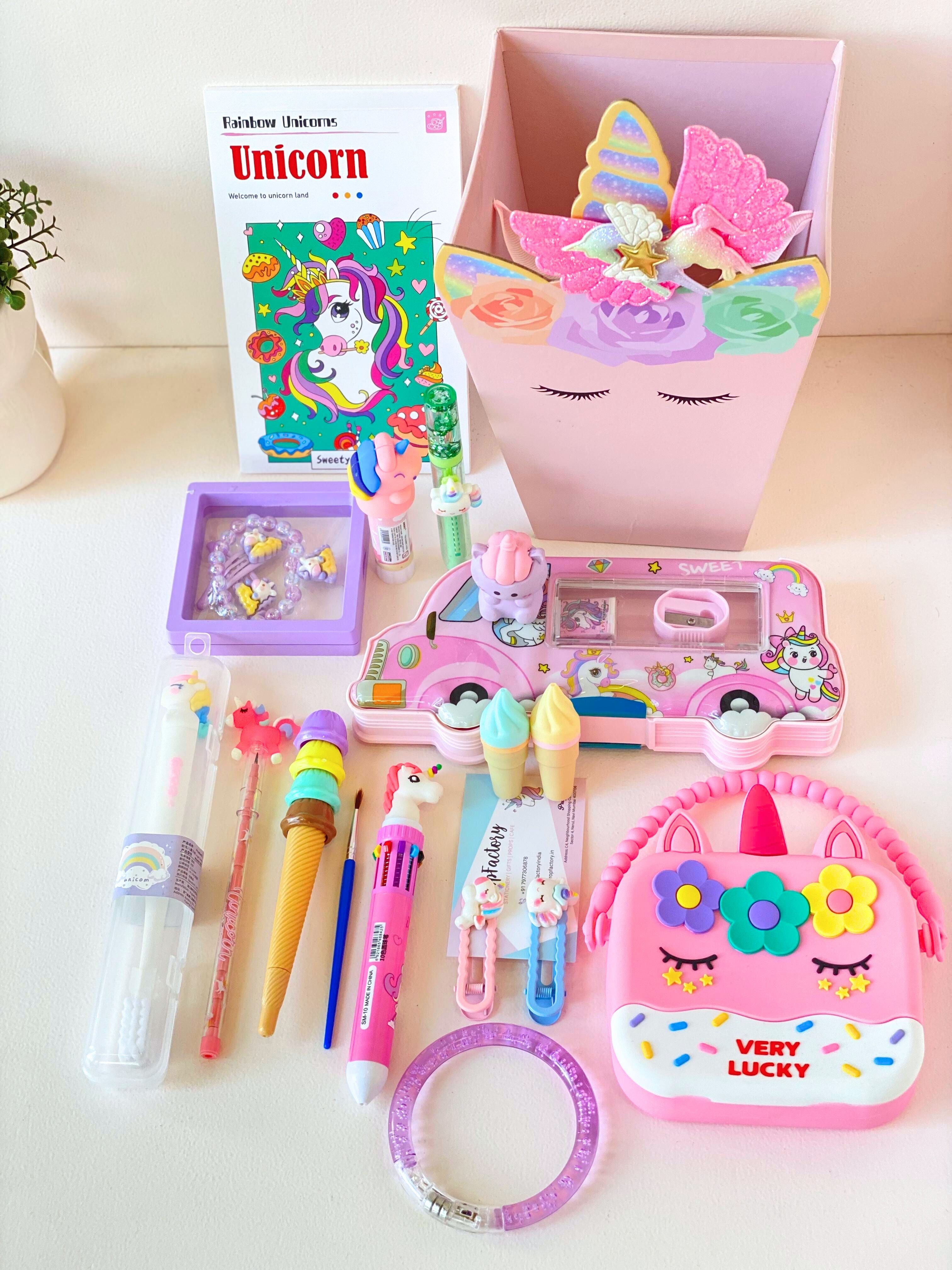 Magical Unicorn Stationery & Gift Hamper for Girls – 15+ Cute School Essentials in Premium Unicorn Gift Box