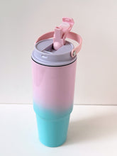 Load image into Gallery viewer, Gradient Colour Reusable Tumbler with Handle – 40oz Insulated Travel Cup
