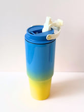 Load image into Gallery viewer, Gradient Colour Reusable Tumbler with Handle – 40oz Insulated Travel Cup
