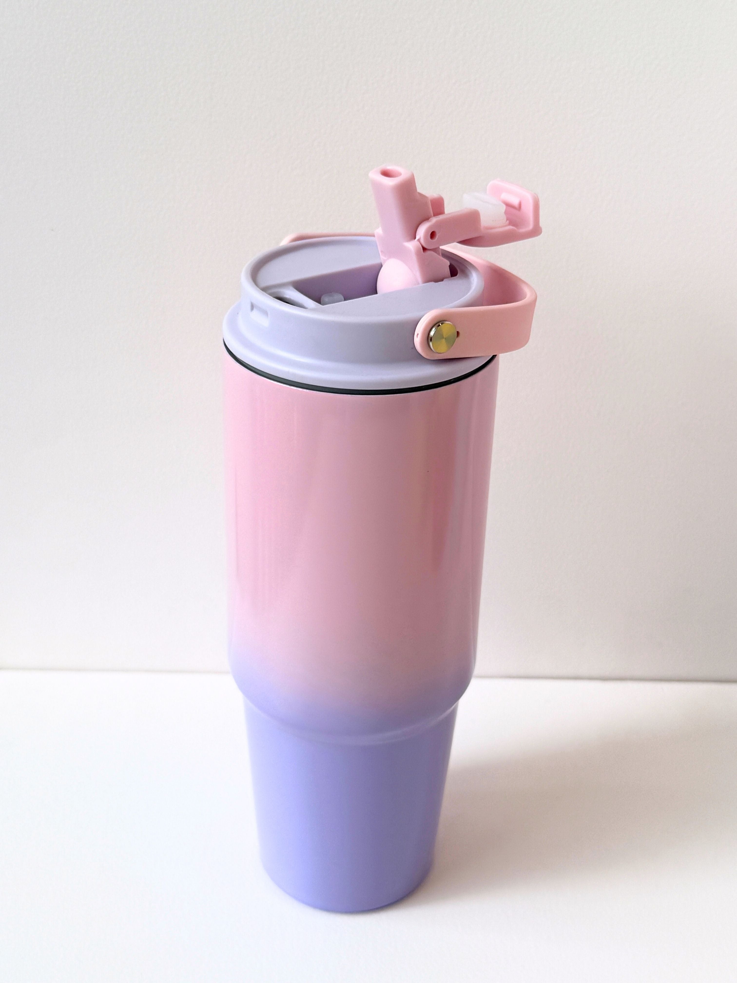 Gradient Colour Reusable Tumbler with Handle – 40oz Insulated Travel Cup