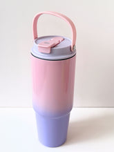 Load image into Gallery viewer, Gradient Colour Reusable Tumbler with Handle – 40oz Insulated Travel Cup
