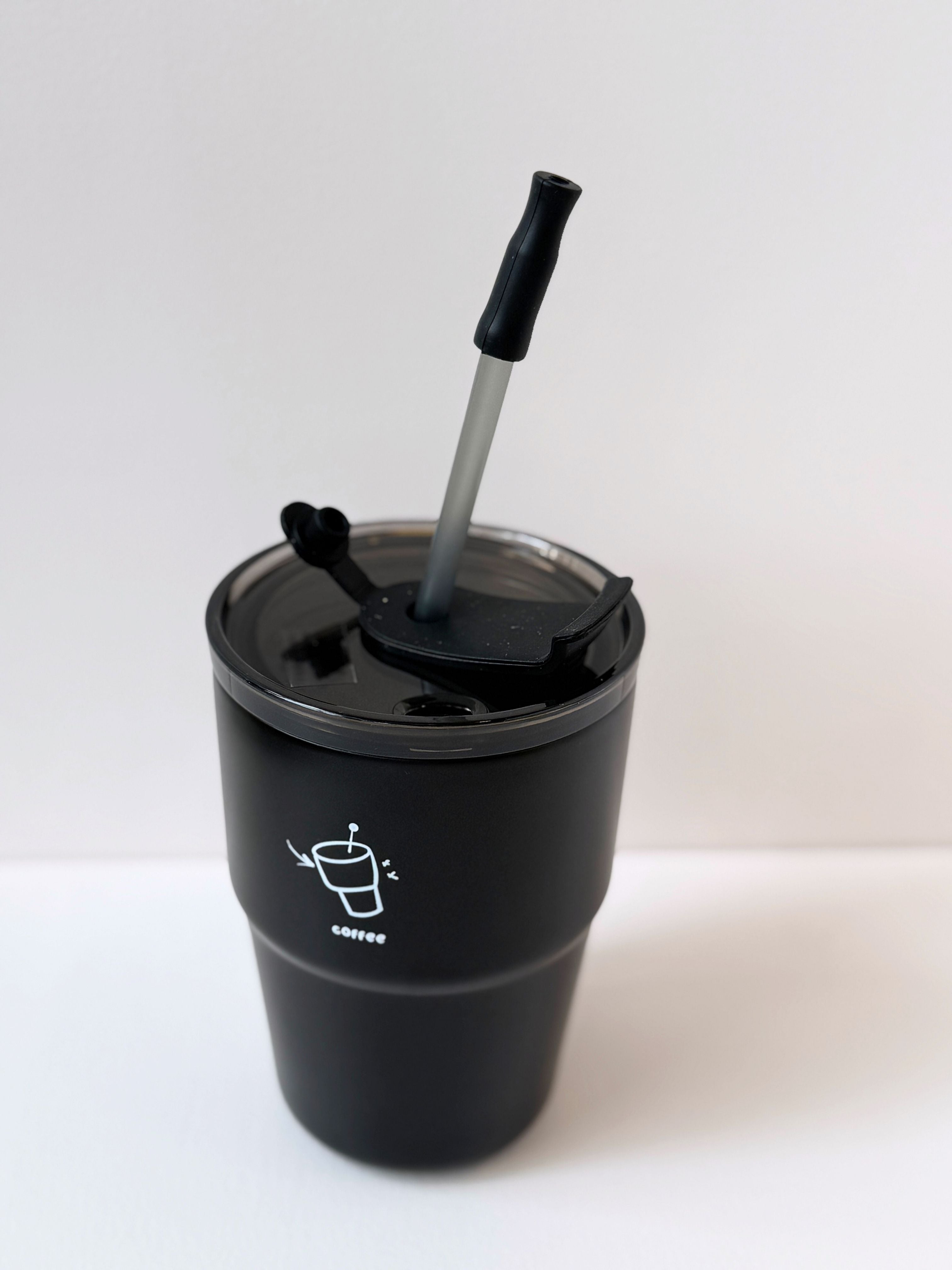 Reusable Coffee Tumbler with Straw – 4 Color Variants | Eco-Friendly Travel Cup (500ml)