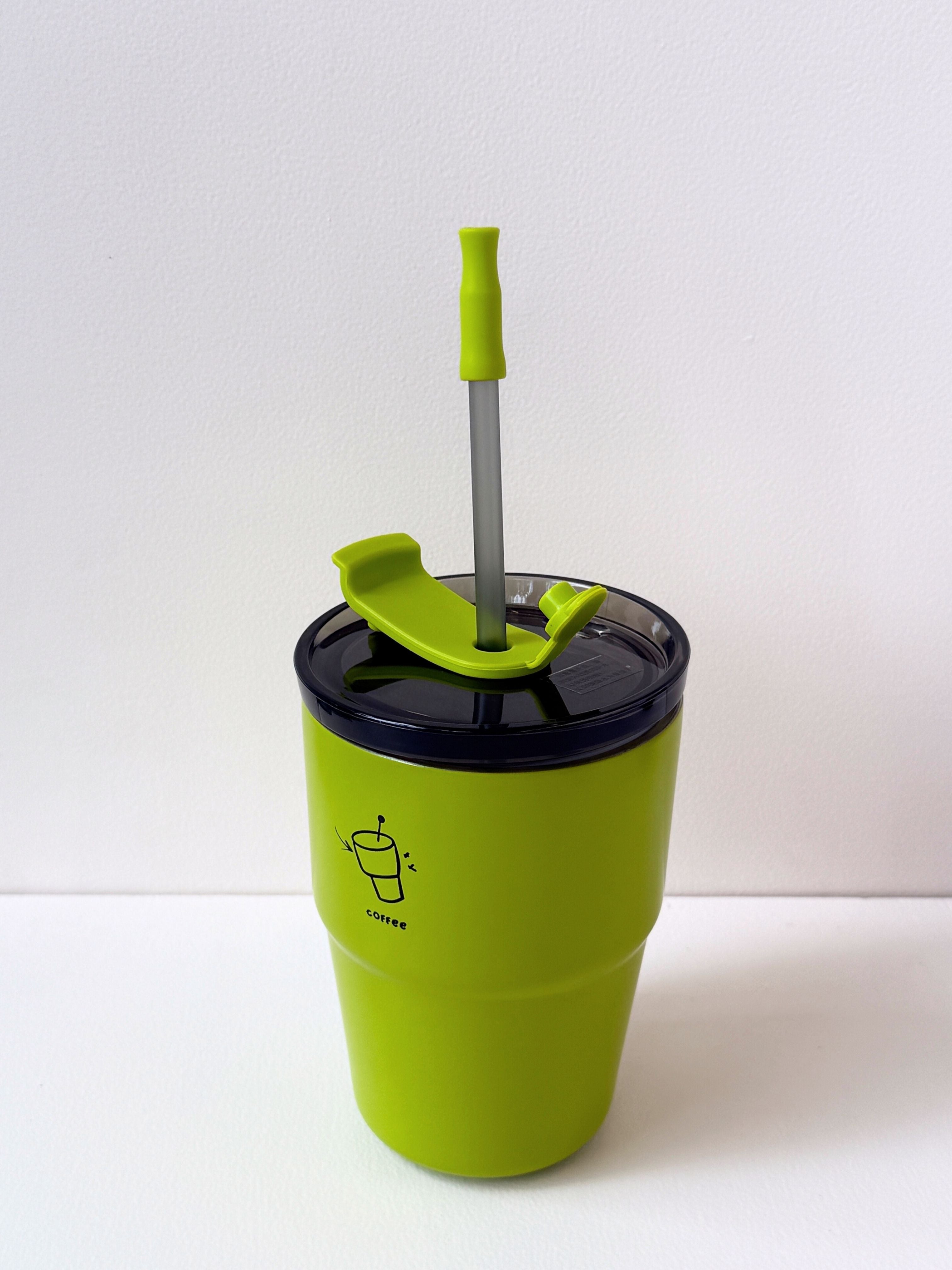Reusable Coffee Tumbler with Straw – 4 Color Variants | Eco-Friendly Travel Cup (500ml)