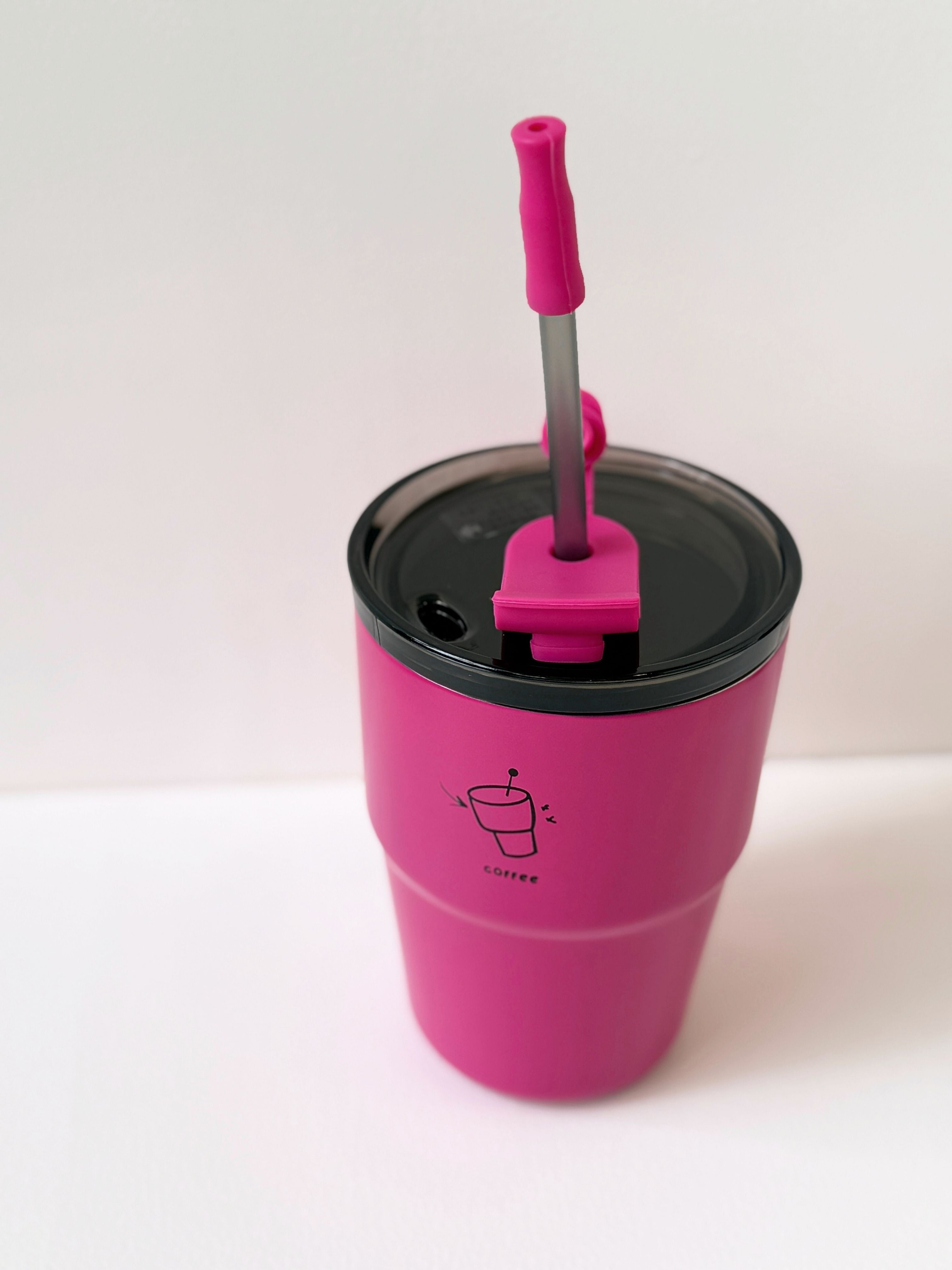 Reusable Coffee Tumbler with Straw – 4 Color Variants | Eco-Friendly Travel Cup (500ml)