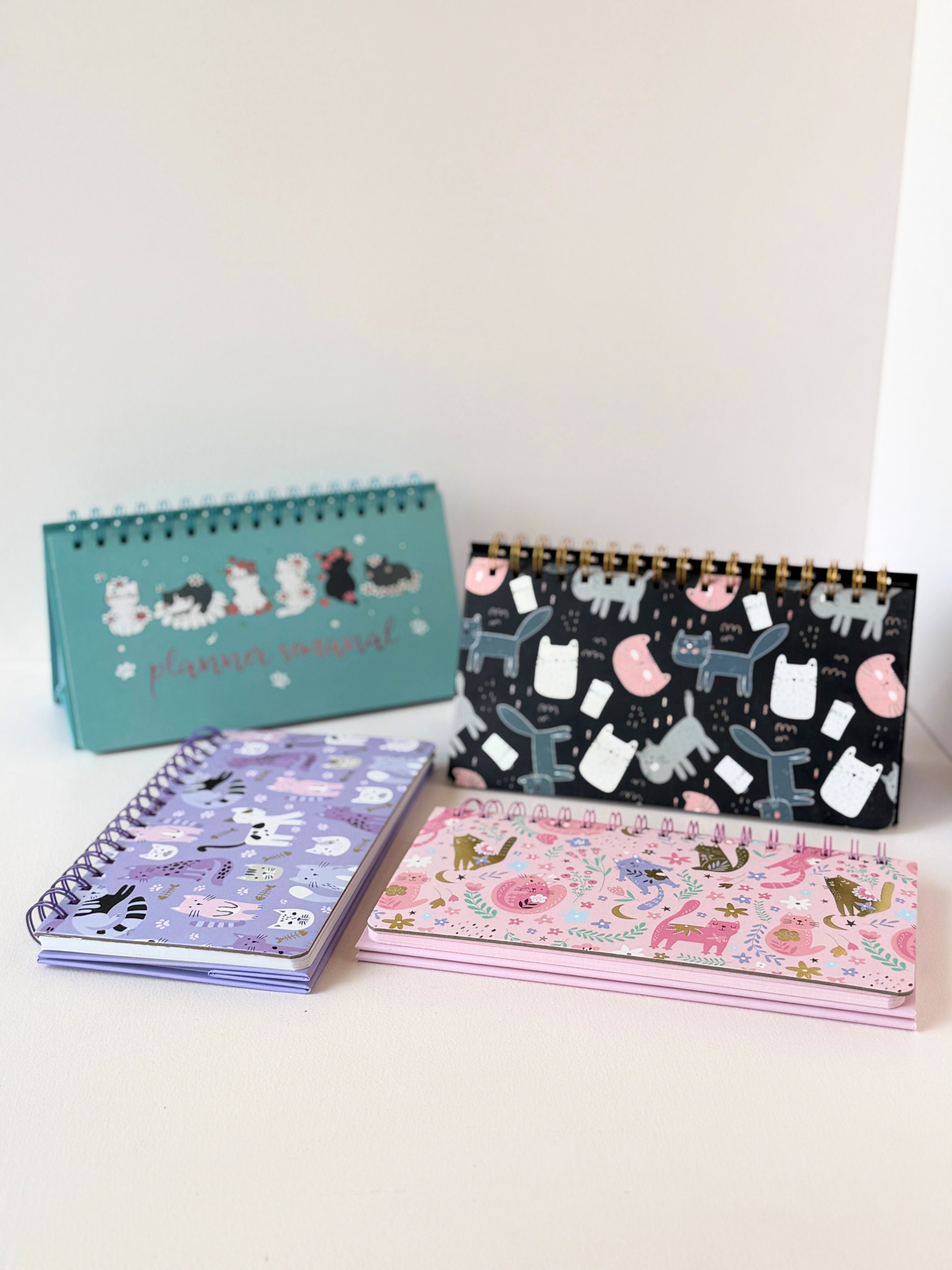 Whimsical Cat-Themed Weekly Desk Planners
