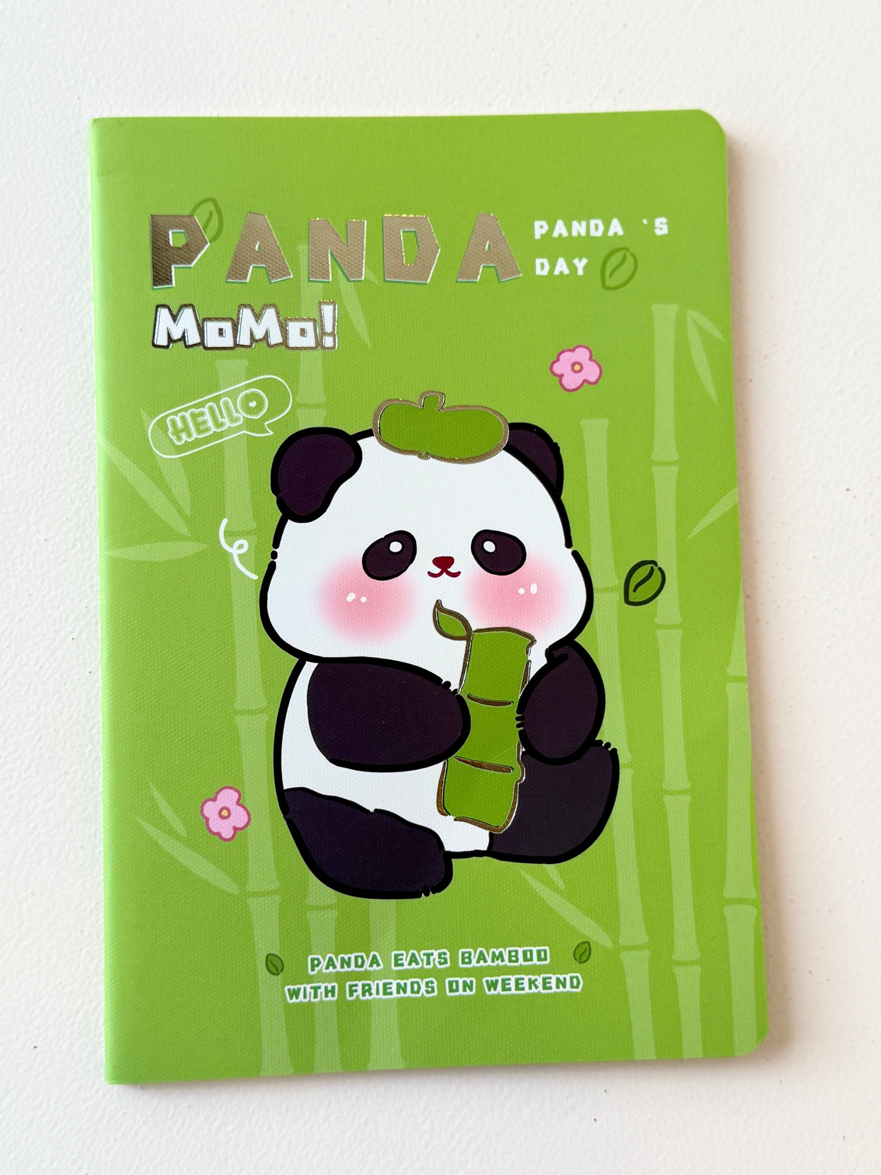 Panda Holiday Cute Cartoon Notebook – A6 Softcover Lined Journal
