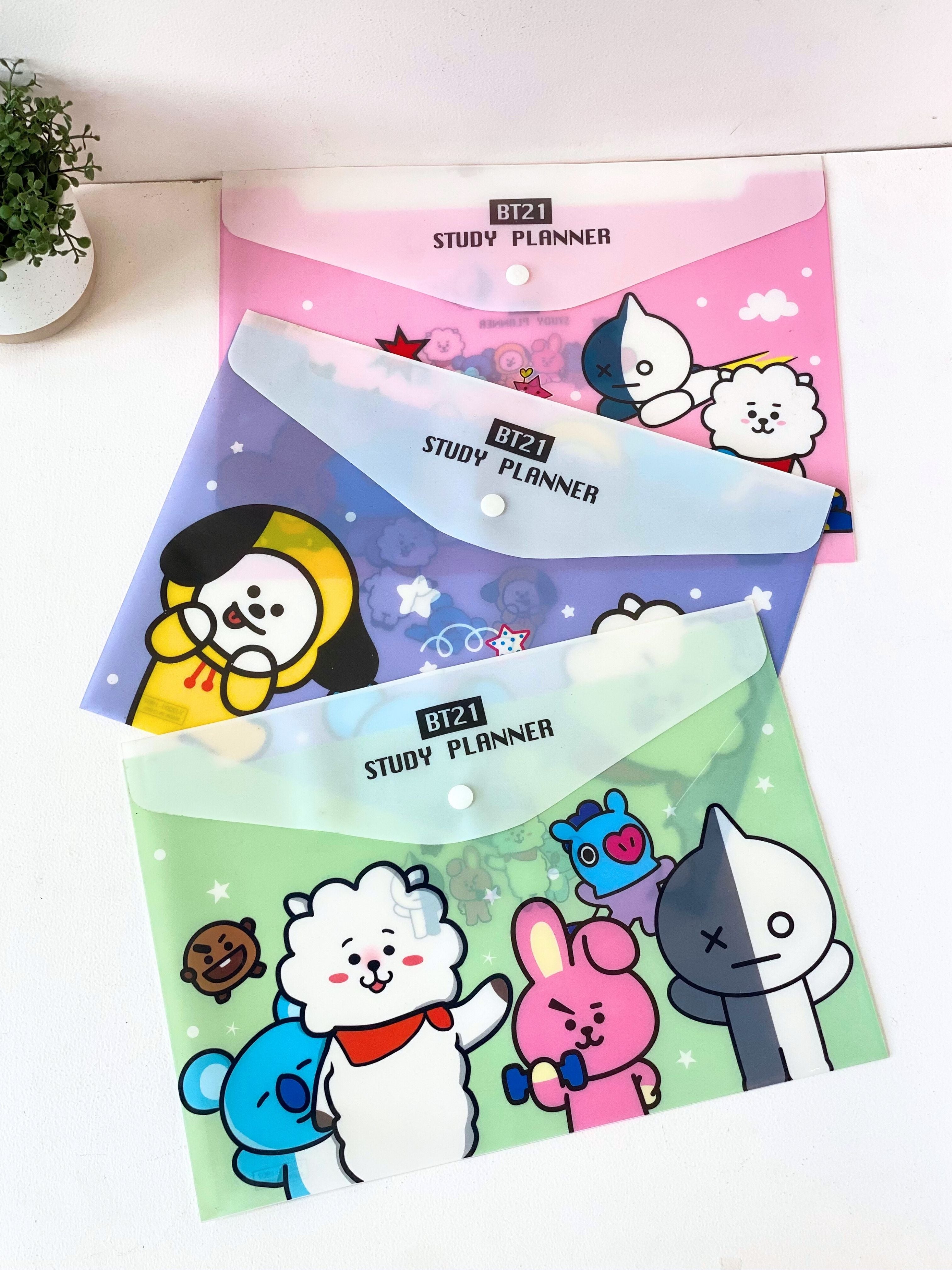 BT21 Cartoon Character A4 Study Planner File Folder