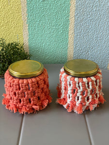 Macrame Set Of 2 Jars