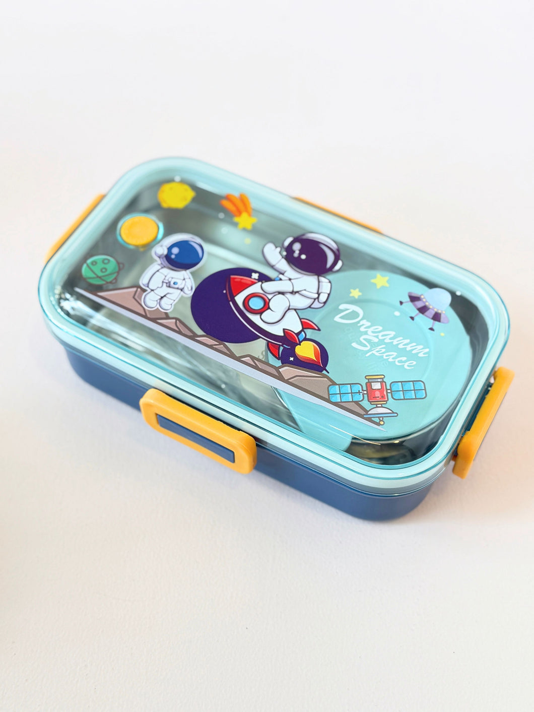 Dreamy Space Astronaut Lunchbox – Leakproof Stainless Steel Tiffin with Spoon & Bowl