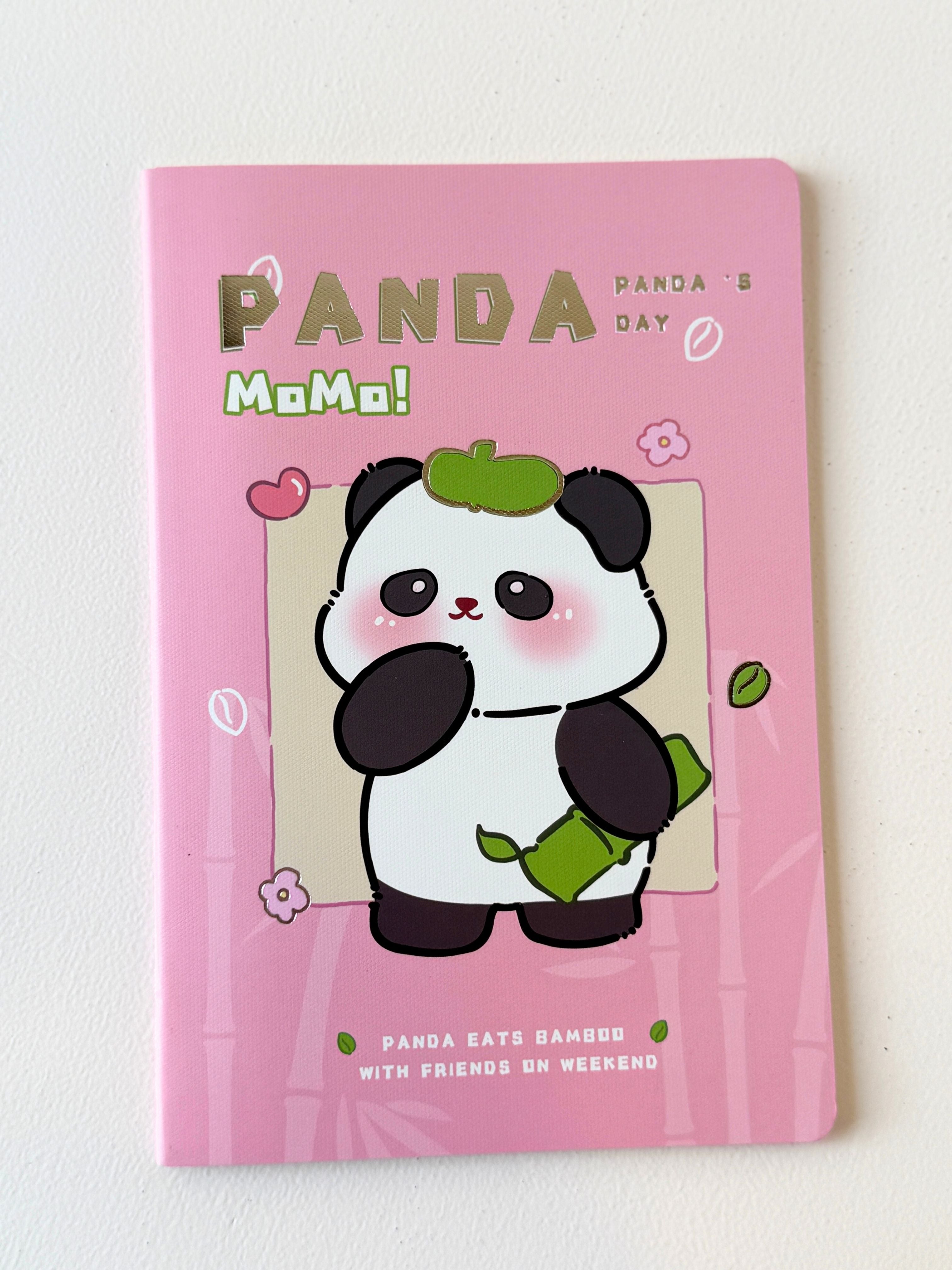 Panda Holiday Cute Cartoon Notebook – A6 Softcover Lined Journal