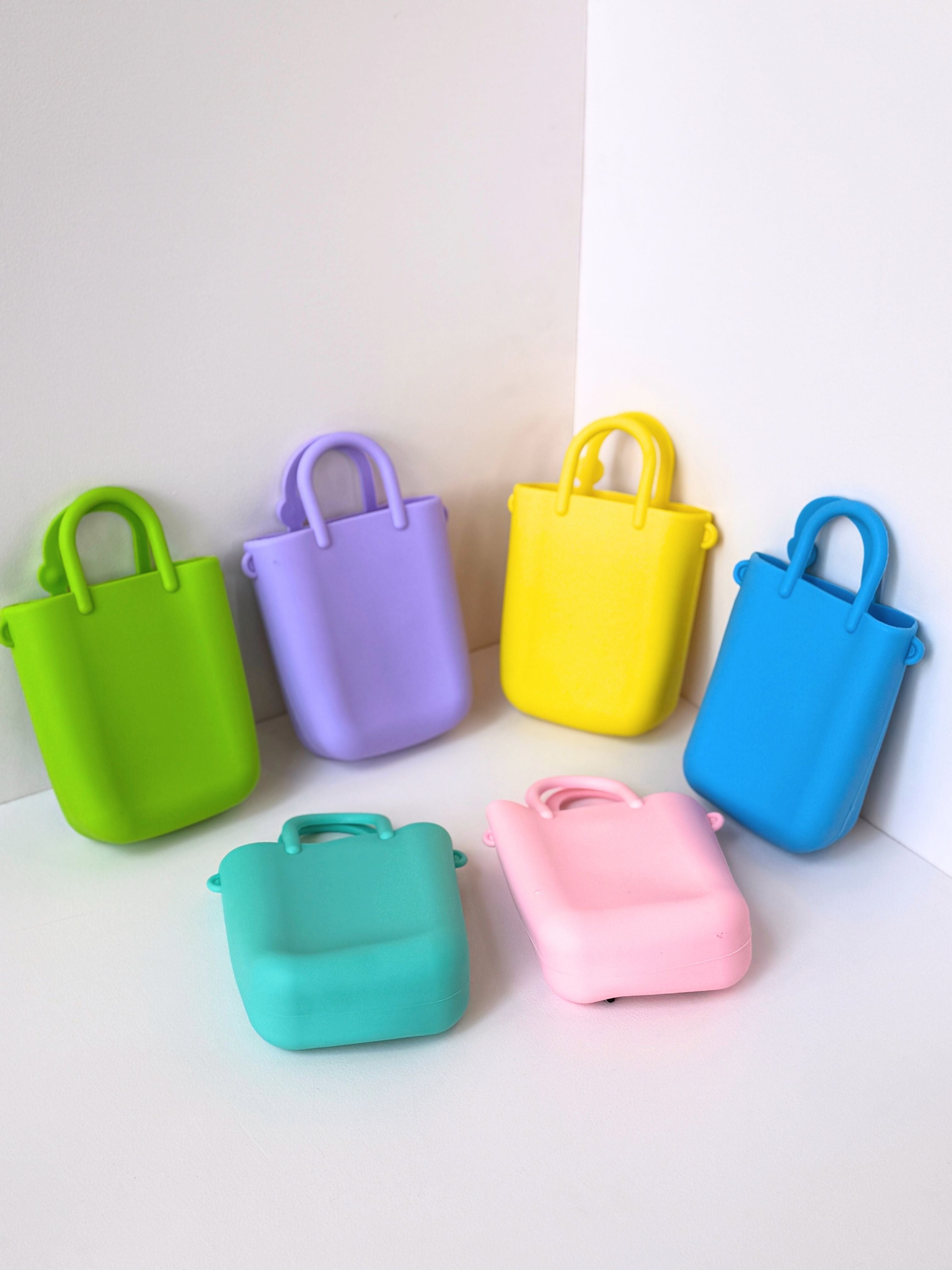 Fun & Vibrant Mini Silicone Handbag with Charms & Sling