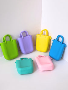 Fun & Vibrant Mini Silicone Handbag with Charms & Sling