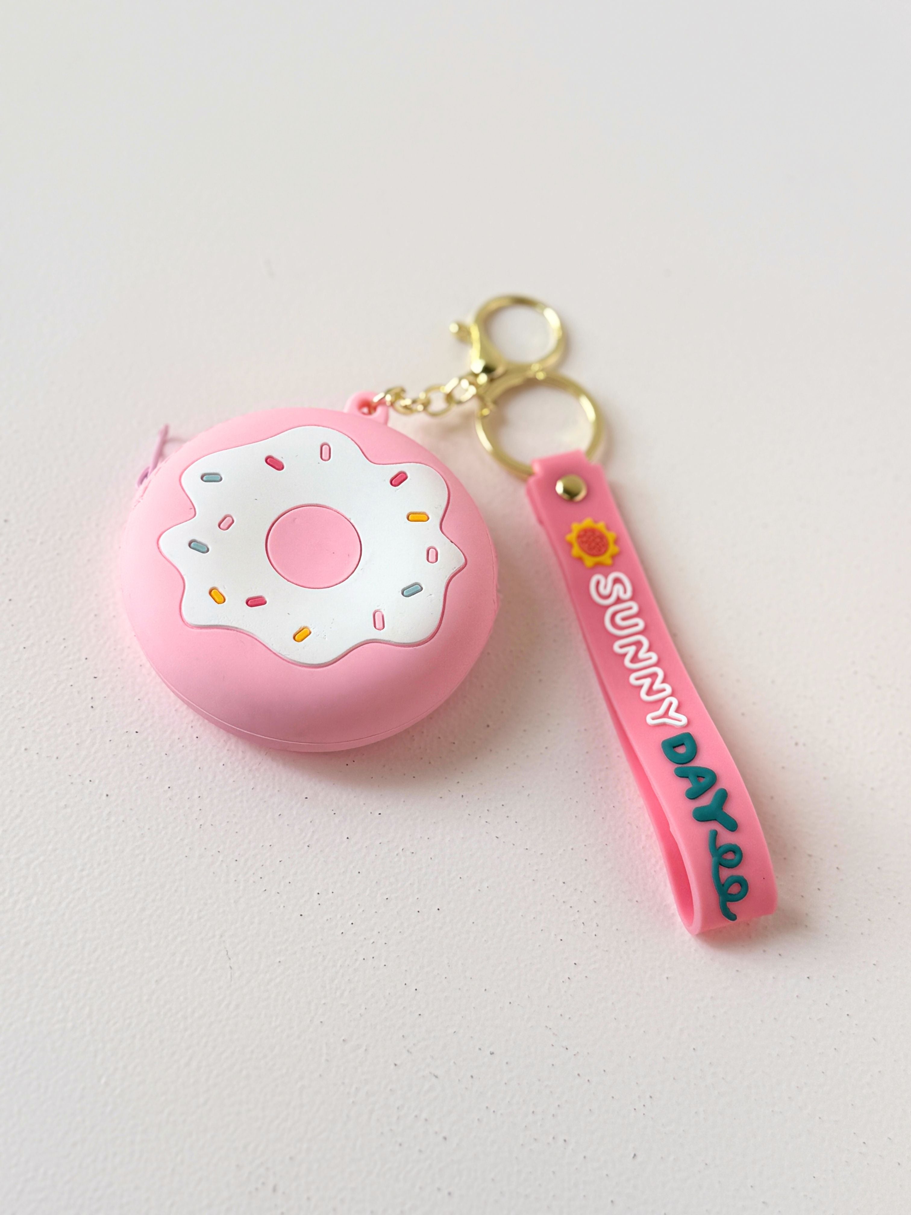 Donut-Shaped Silicone Coin Purse with Keychain – Cute Candy Colour Change Holder