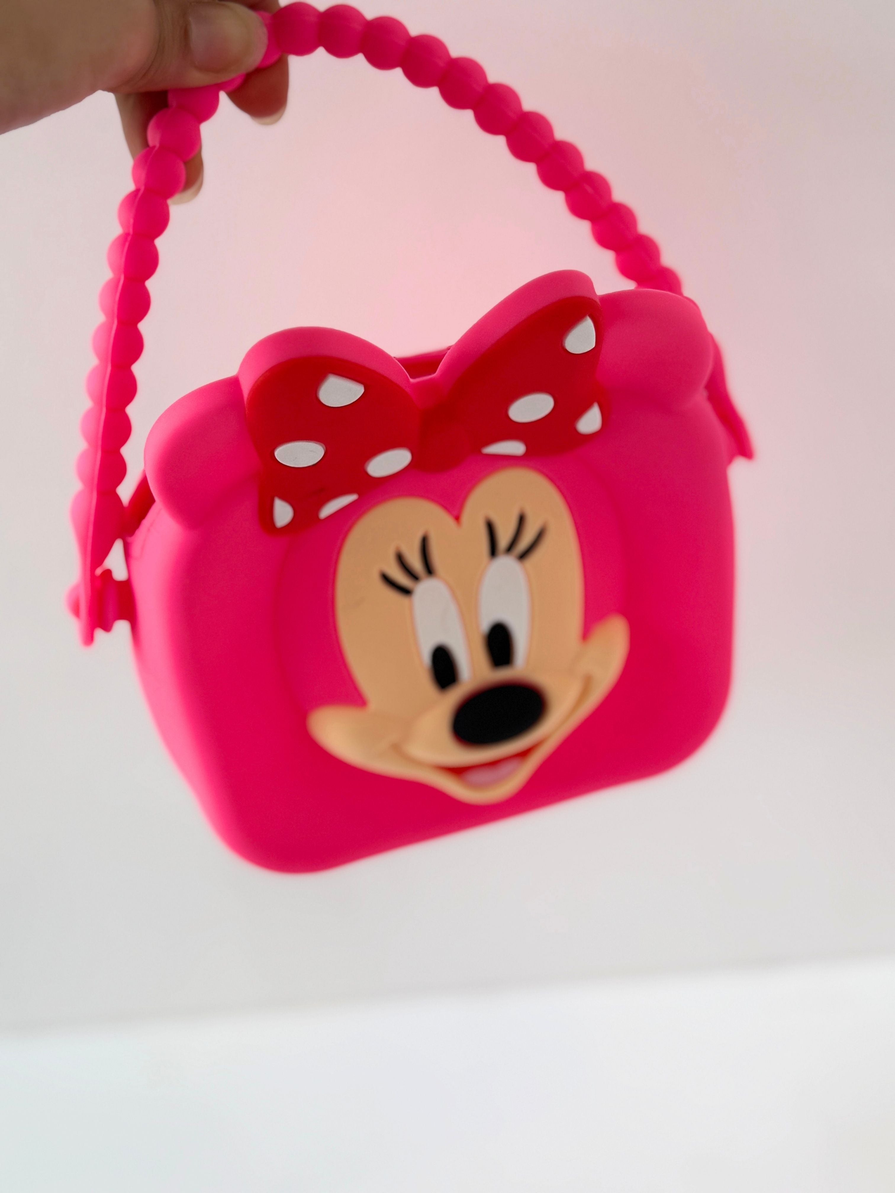 Minnie Inspired Silicone Handbag – With Beaded Handle & Sling