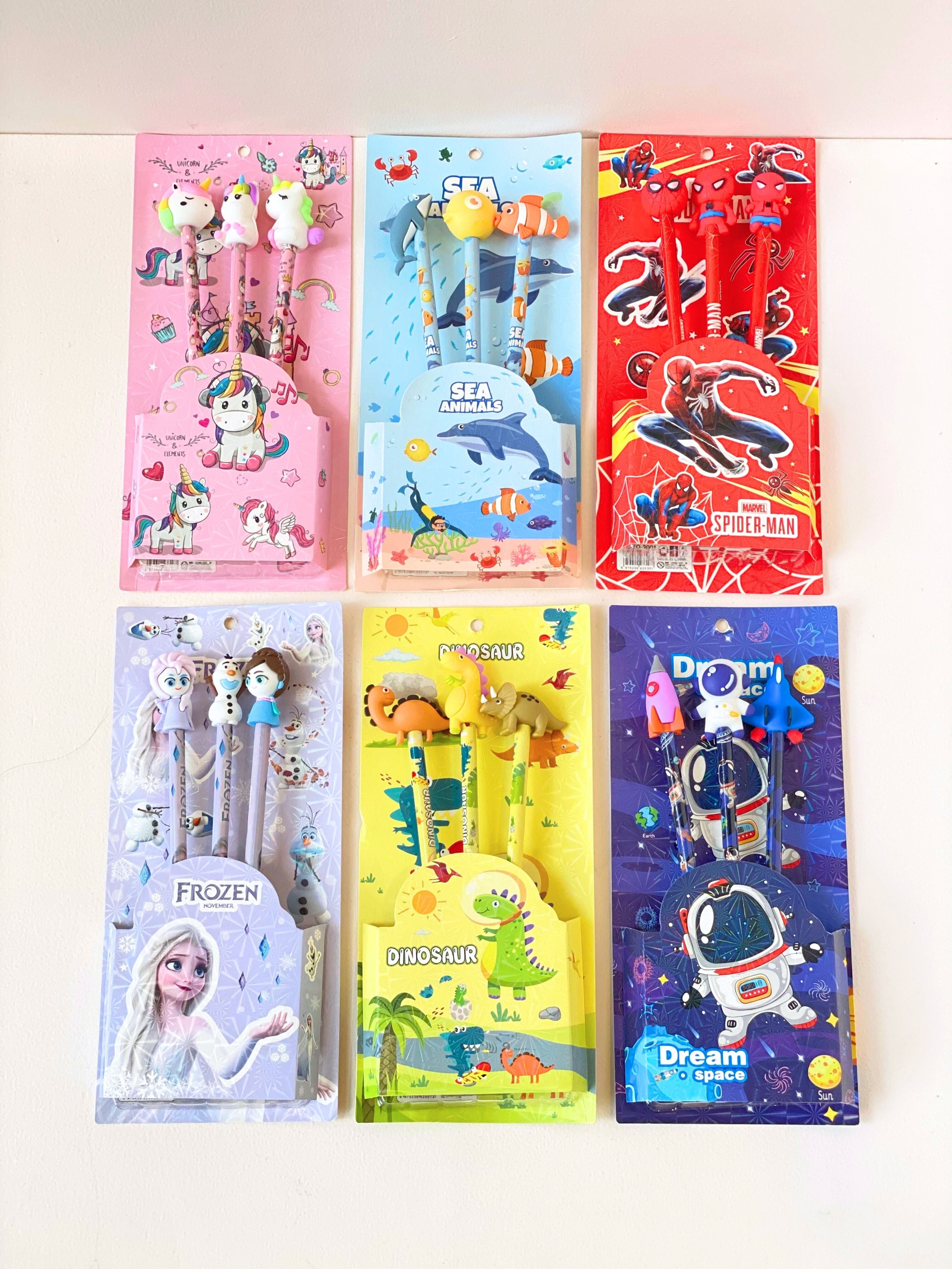 3D Cartoon Topper Pencil Set for Kids – Set of 3 | Cute Themed Characters | Ideal for Gifting & School Use