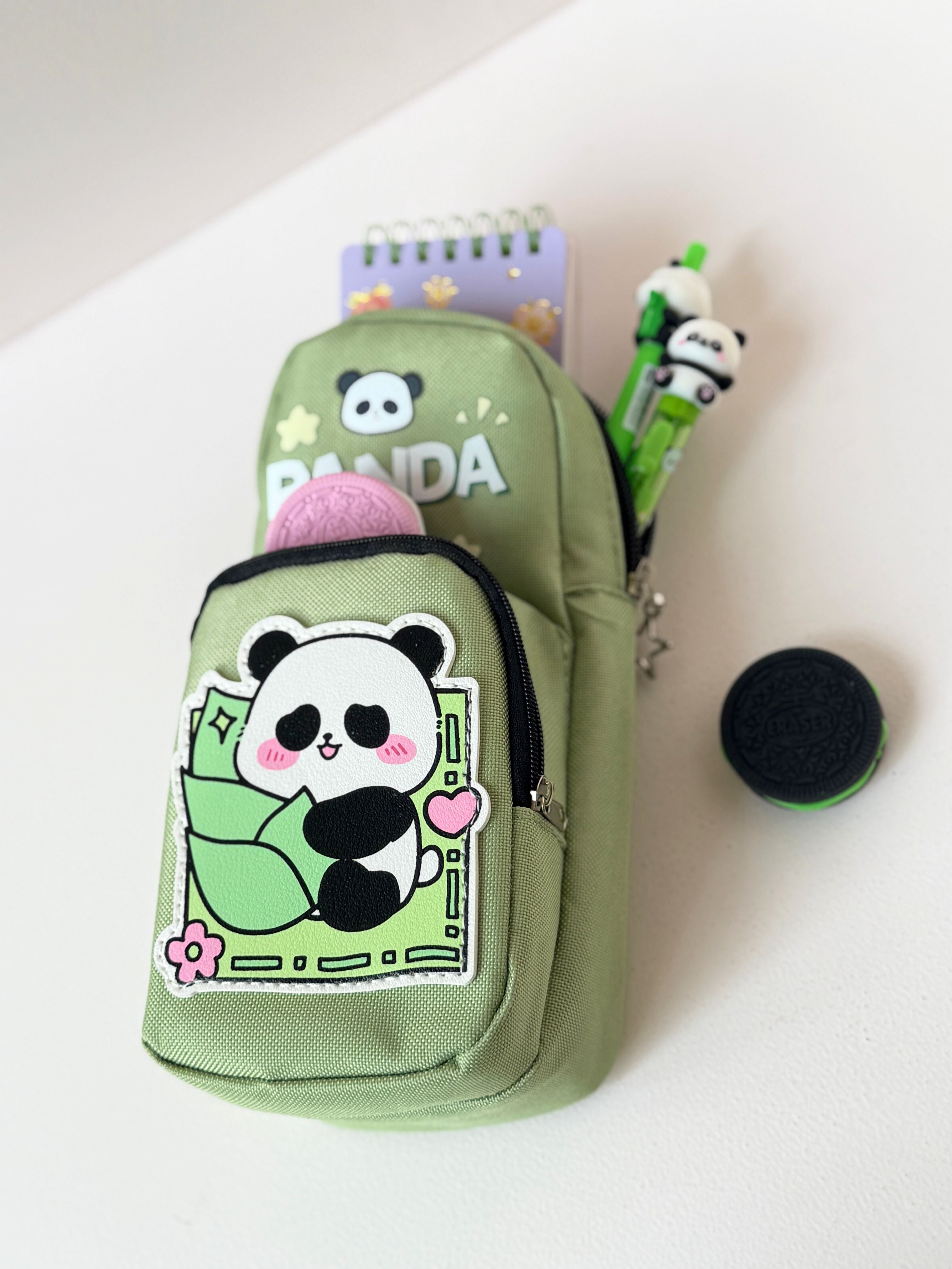 Kawaii Panda Pencil Case – Multi-Compartment Storage Pouch for Kids & Teens