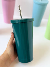 Load image into Gallery viewer, Matte Pastel Stainless Steel Tumbler with Straw – 20oz
