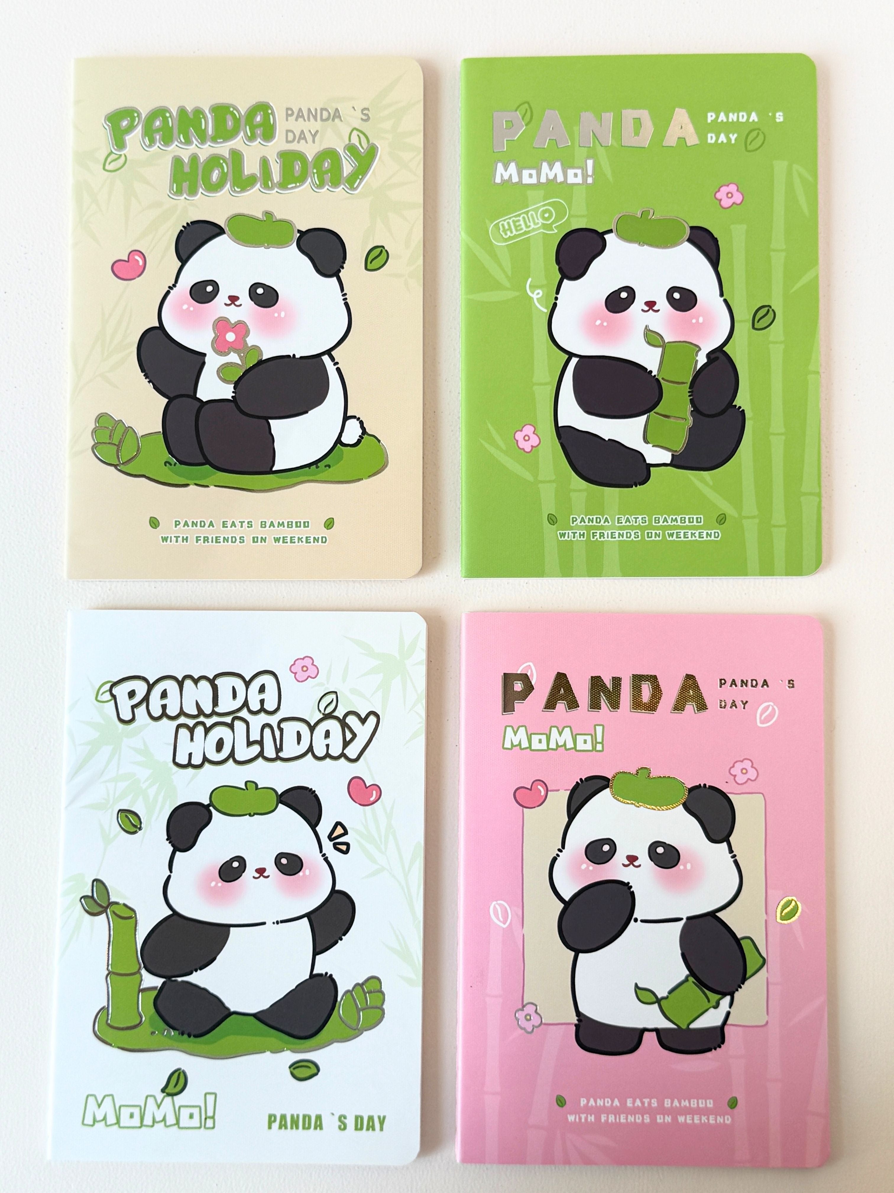 Panda Holiday Cute Cartoon Notebook – A6 Softcover Lined Journal