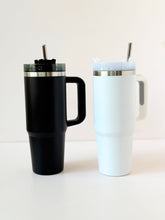 Load image into Gallery viewer, 40 oz Stainless Steel Tumbler with Handle and Straw – Insulated Travel Mug
