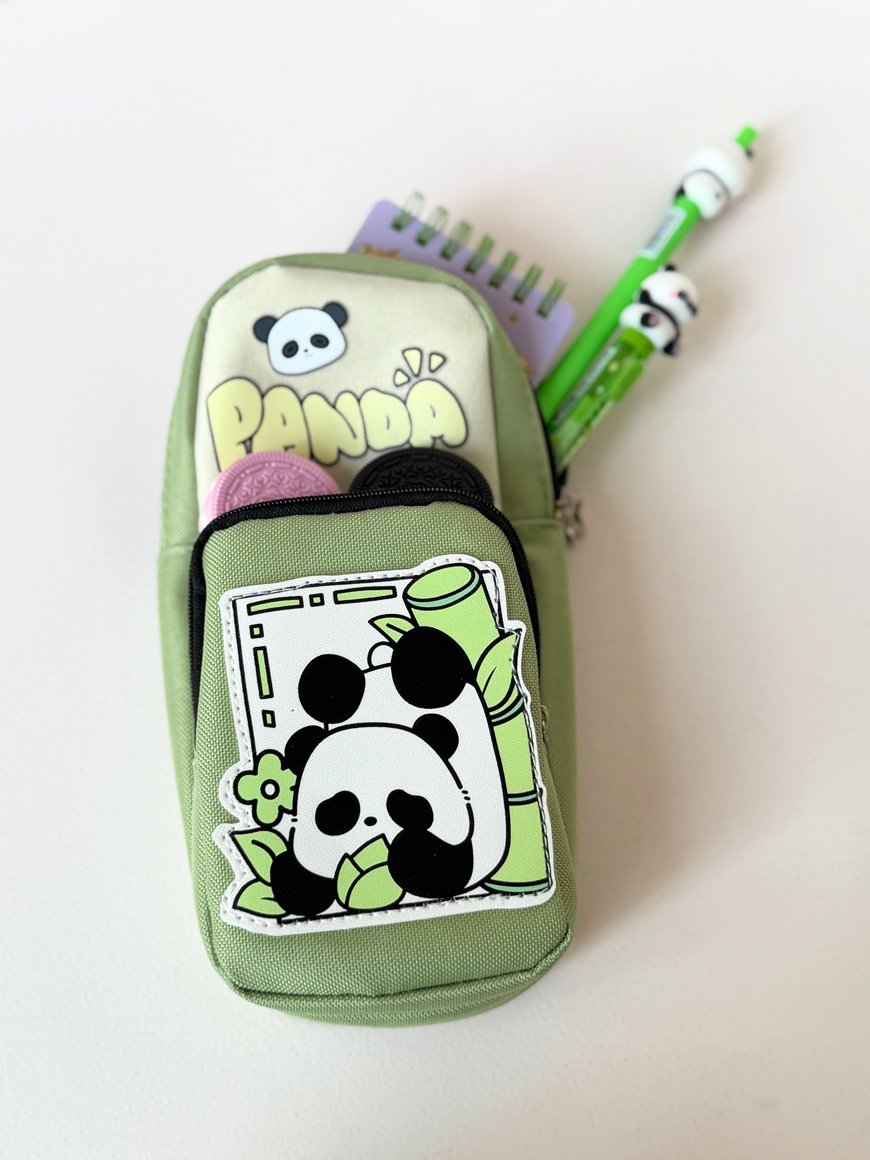 Kawaii Panda Pencil Case – Multi-Compartment Storage Pouch for Kids & Teens