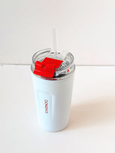 DONGXIA 10 oz Insulated Tumbler with Flip Lid & Straw – Leak-Resistant Travel Cup