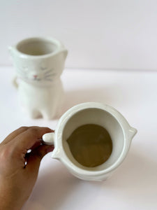 Whiskered Charm Ceramic Cat Mug/Planter