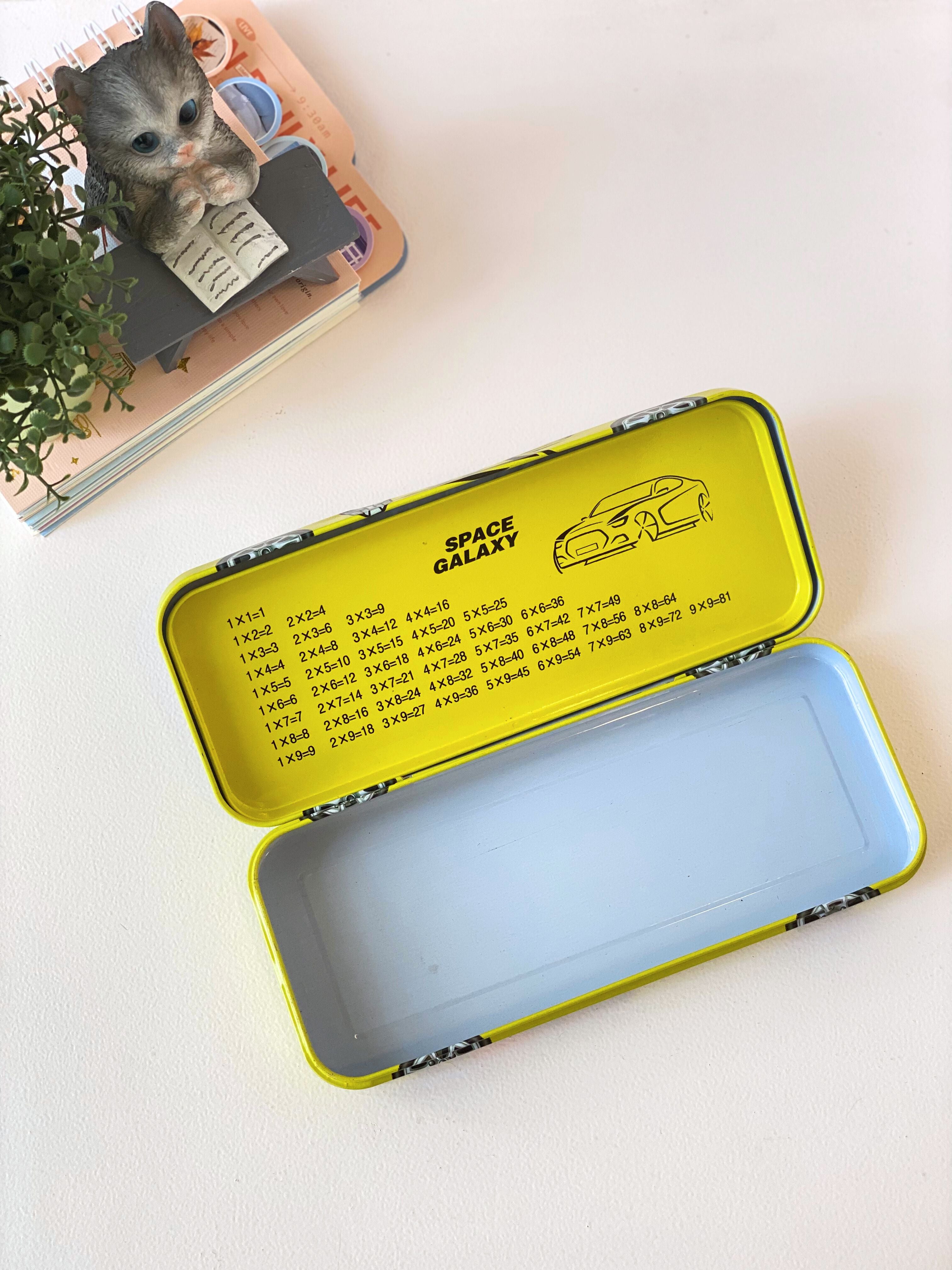 Car-Shaped Metal Pencil Box for Kids – Fun Cartoon Design