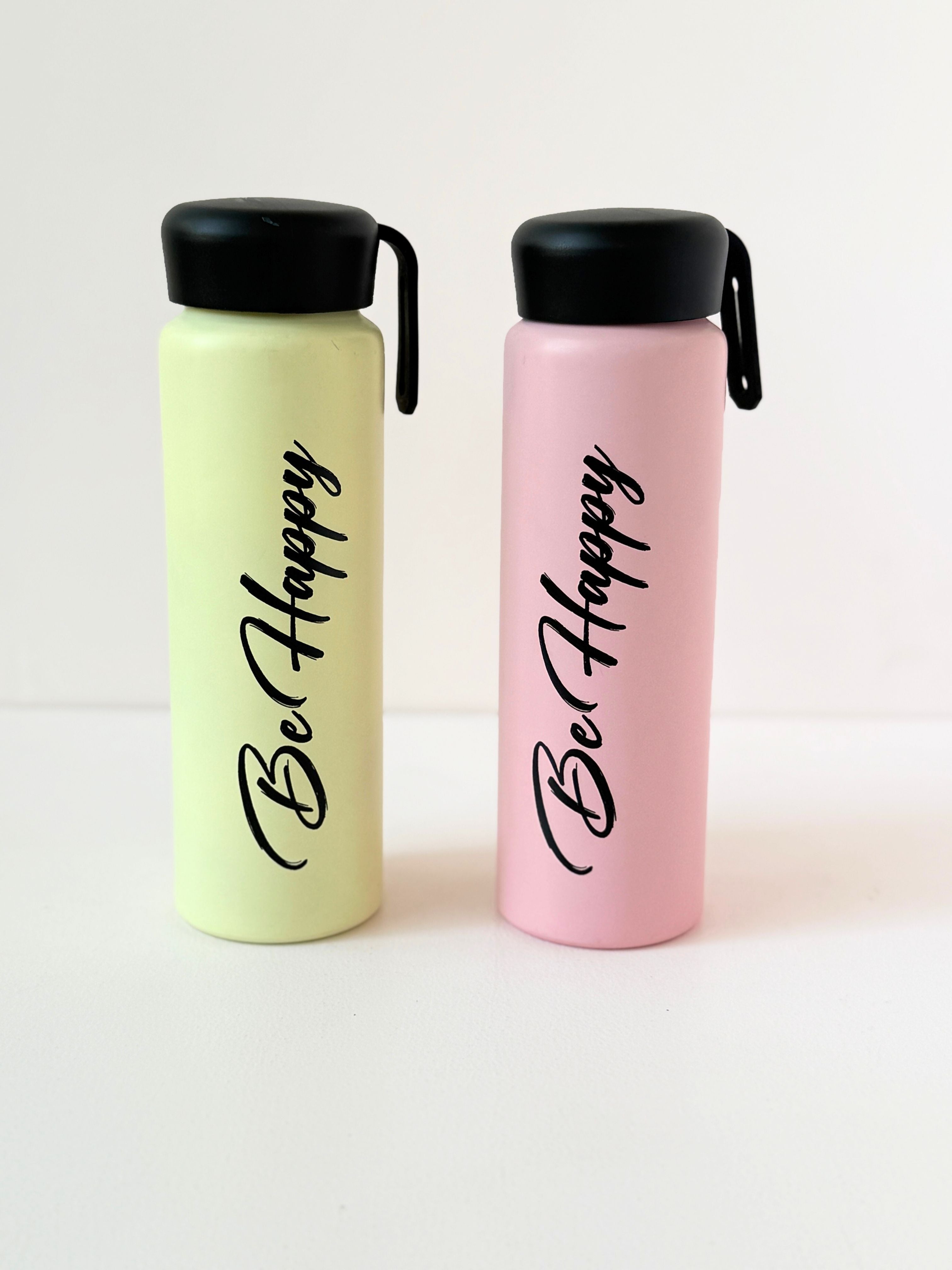 Be Happy 500ml Stainless Steel Water Bottle – Pastel Leakproof Travel Flask