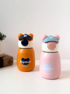 Baysball Sports Bear Water Bottle for Kids – Leakproof, Stainless Steel, with Shoulder Strap