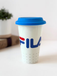 Stylish Ceramic Travel Coffee Cup with Silicone Lid