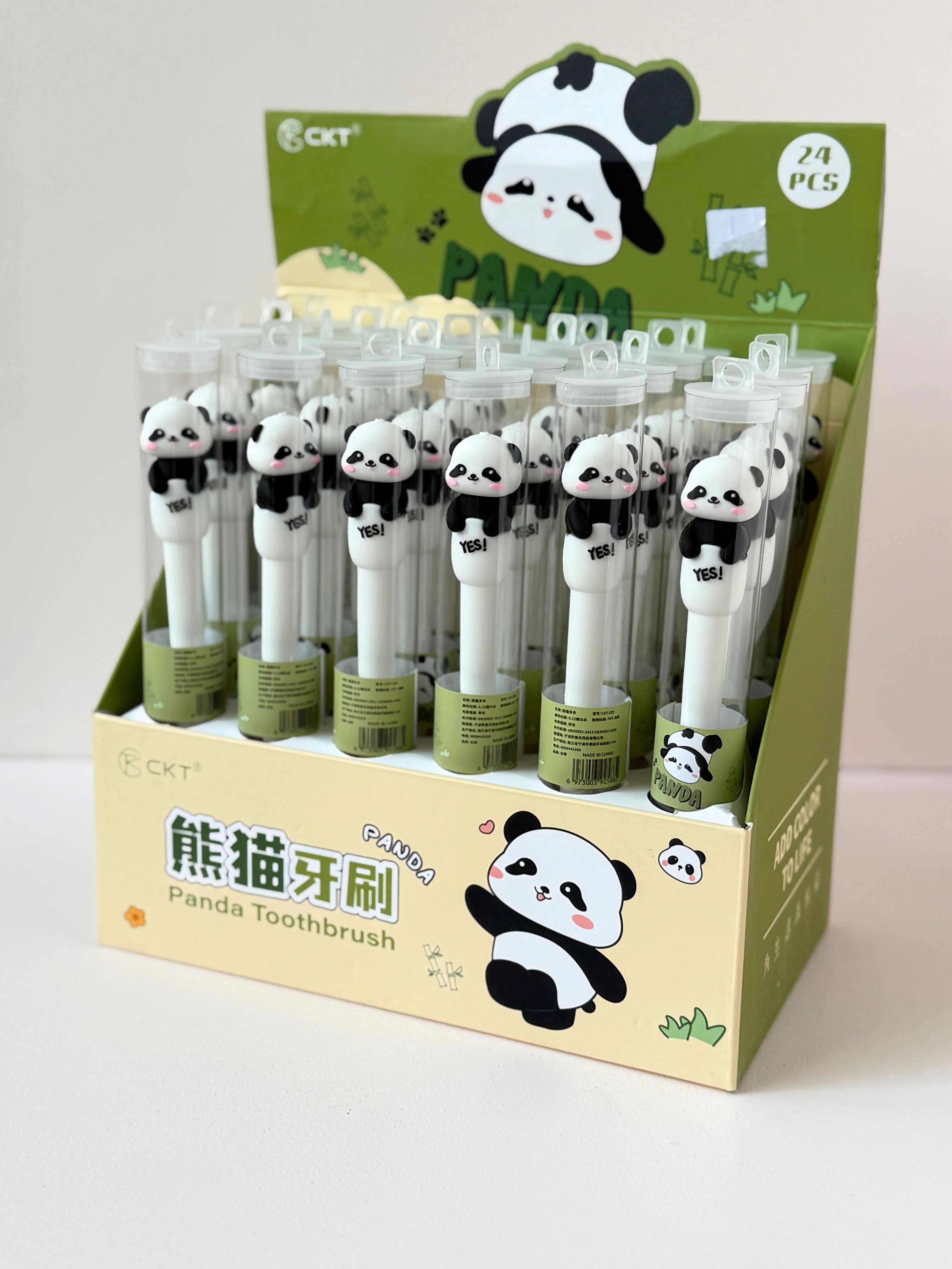 Panda Kids Toothbrush – Soft Bristles with Travel Case | Cute “YES!” Panda Design